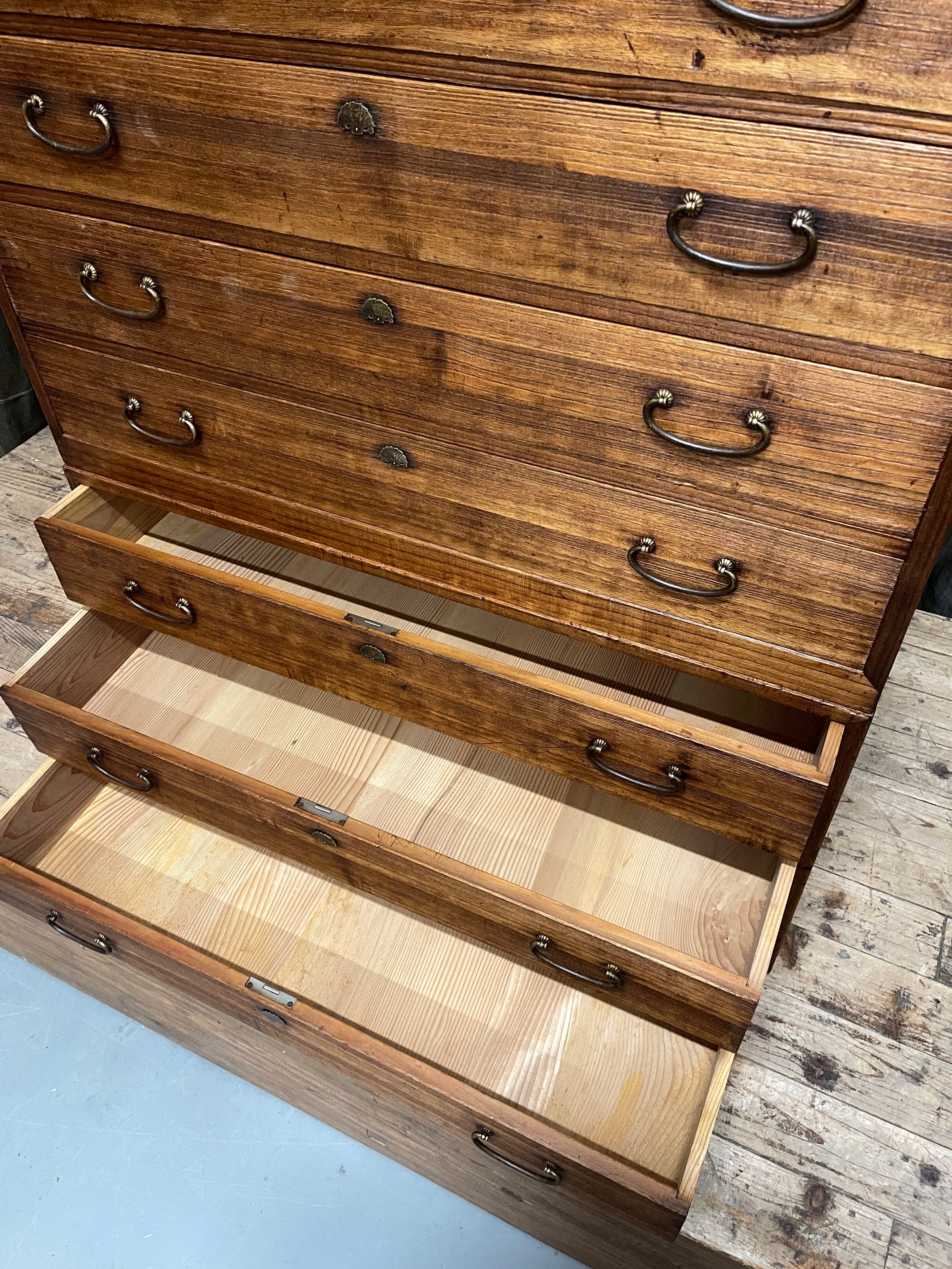 Japanese Three-Piece Kimono Chest of Drawers - Paulownia | Midcentury