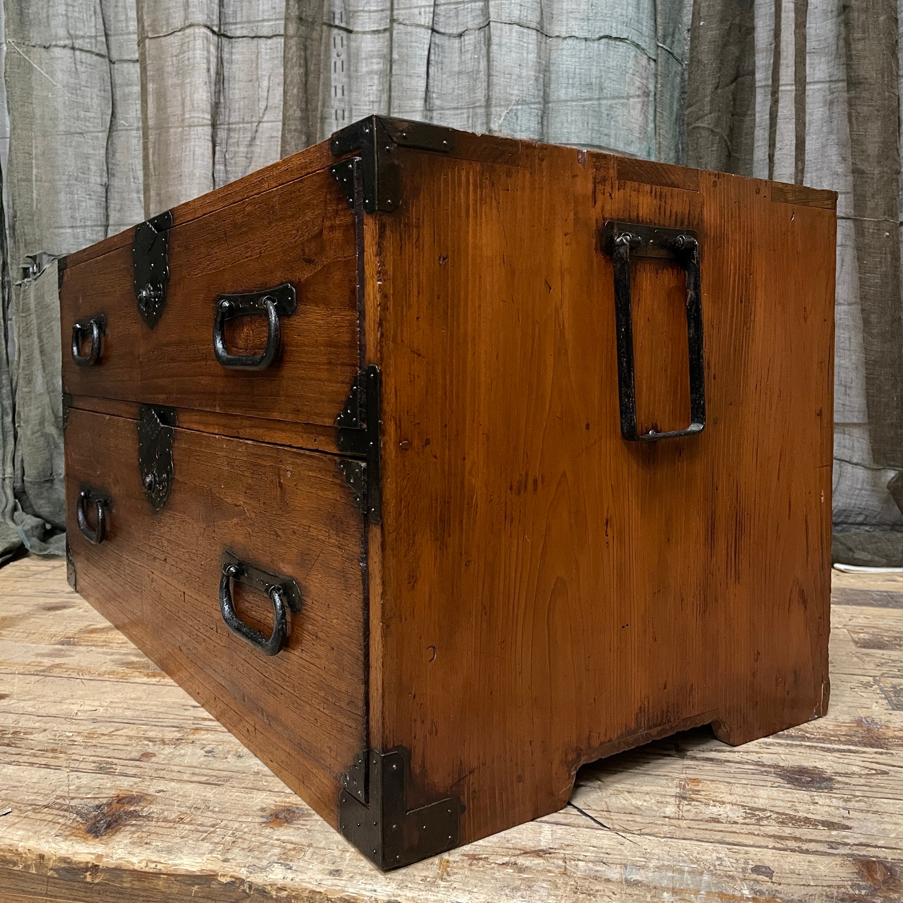 Antique Japanese Low Cabinet - Paulownia & Cypress | Meiji