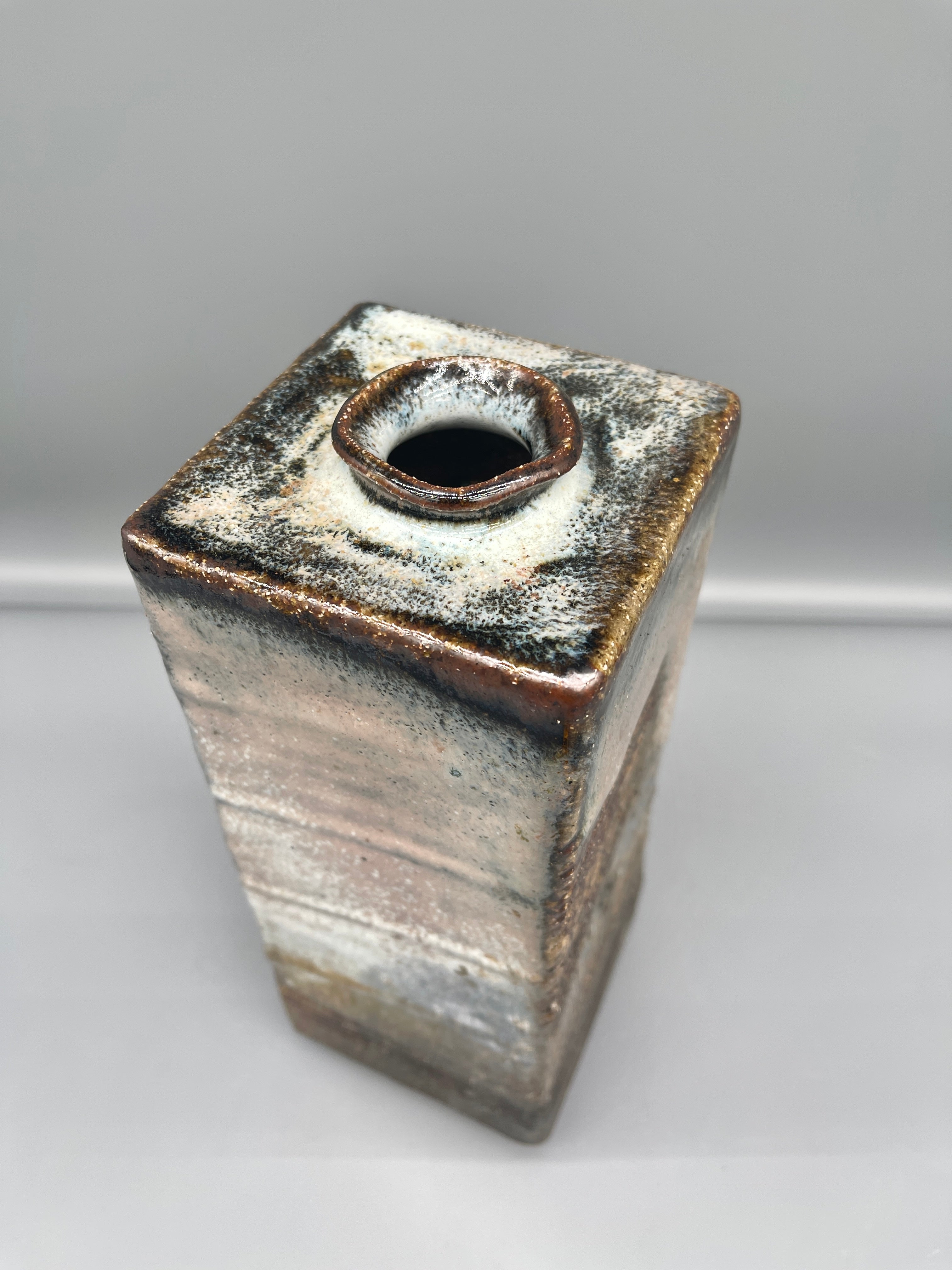 Vintage Japanese Ikebana Vase - Hagi Ware By Eiki Shosai