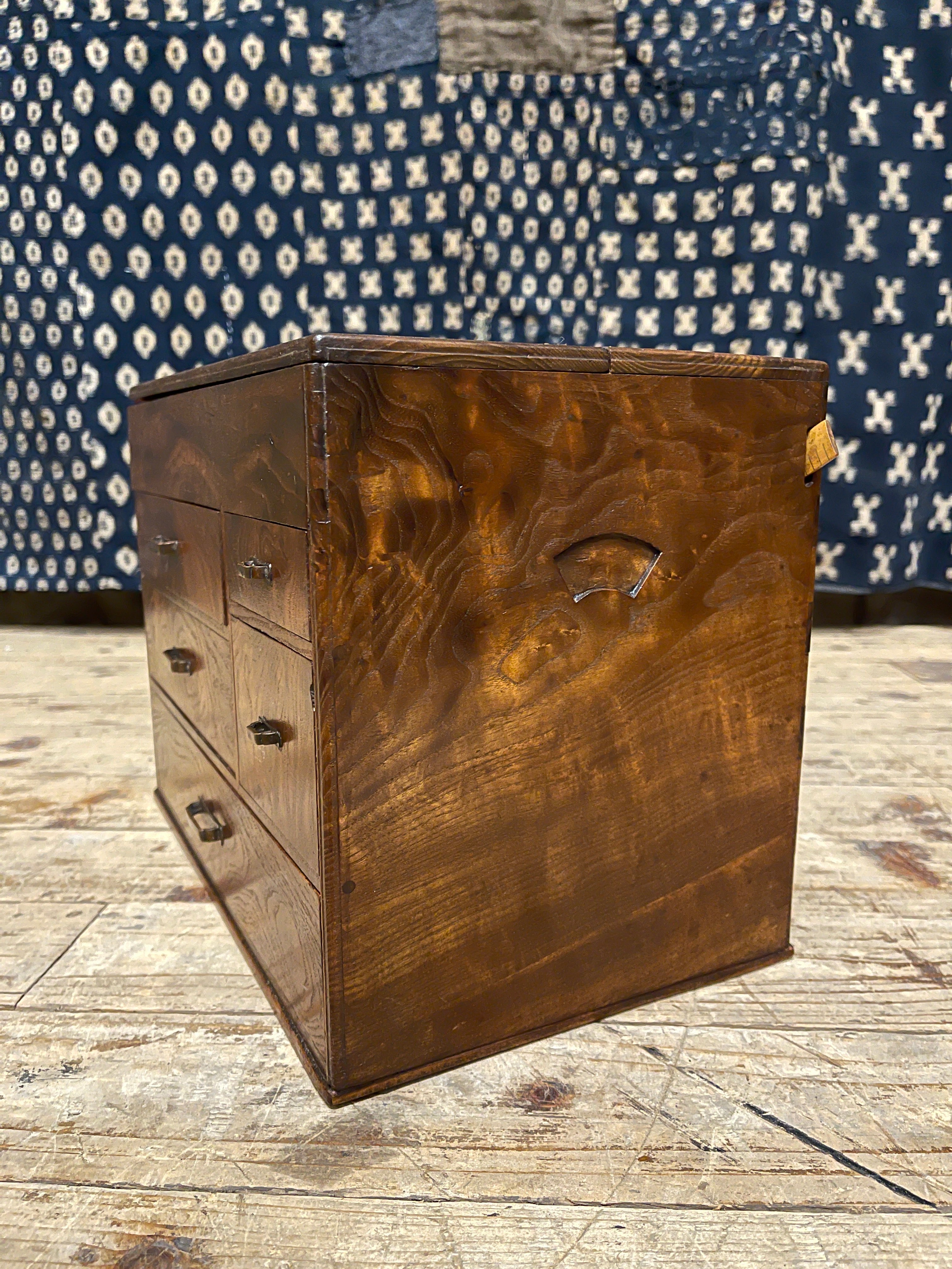 Vintage Japanese Sewing Box, Hari Bako - Elm | Midcentury