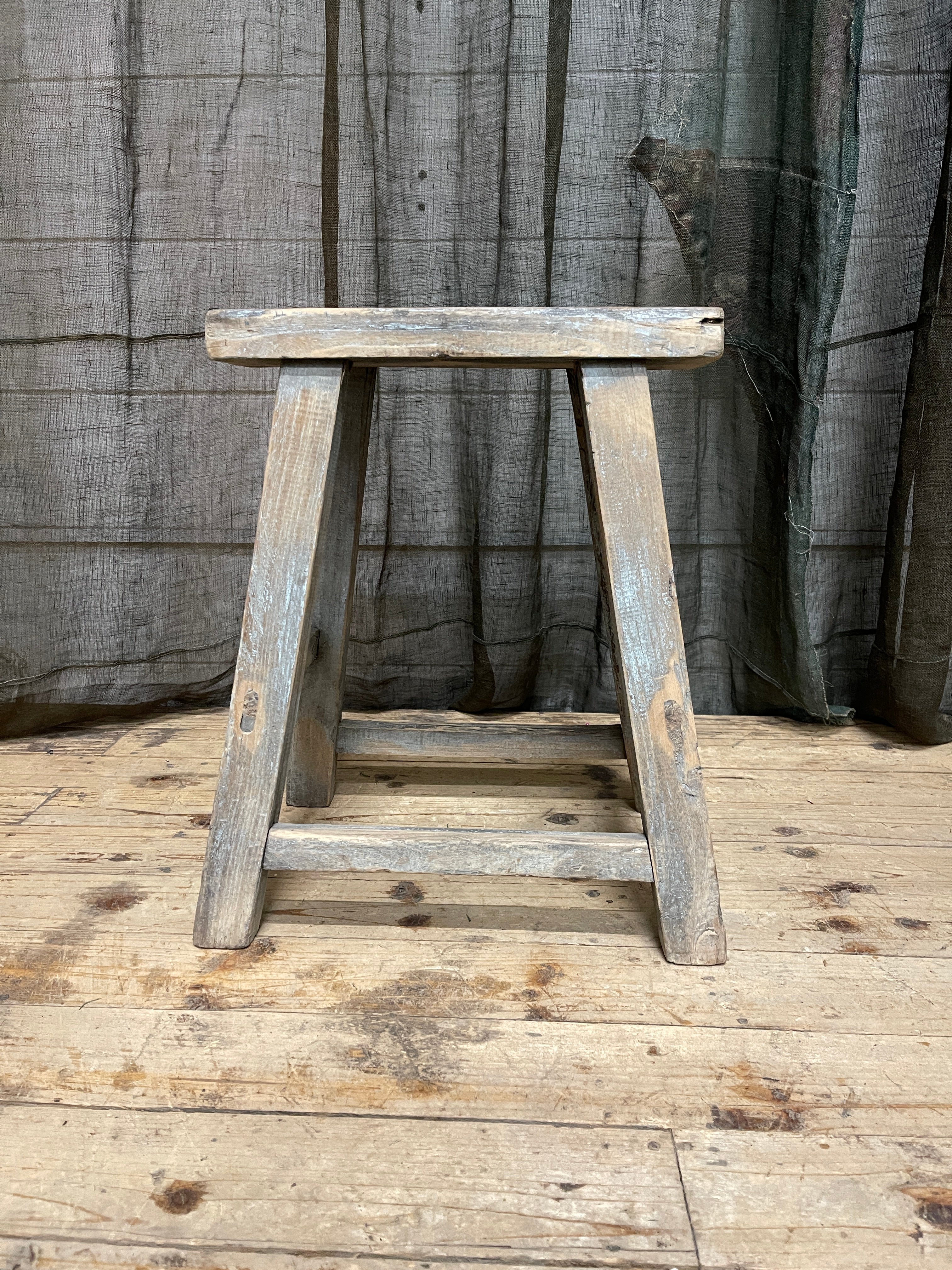 Chinese Provincial Elm Stool