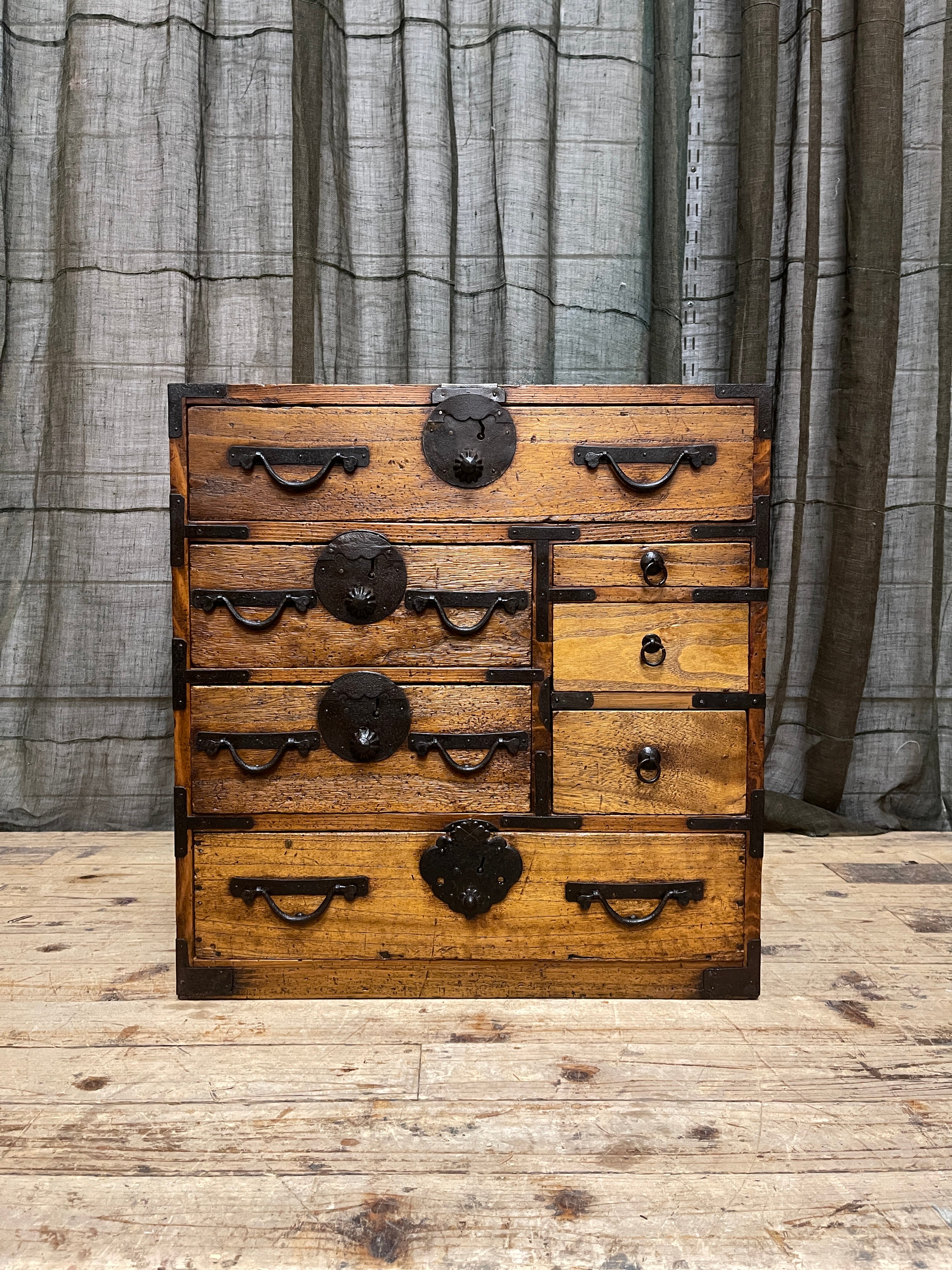 Ko Dansu, Japanese Side Cabinet - Paulownia & Cypress | Meiji