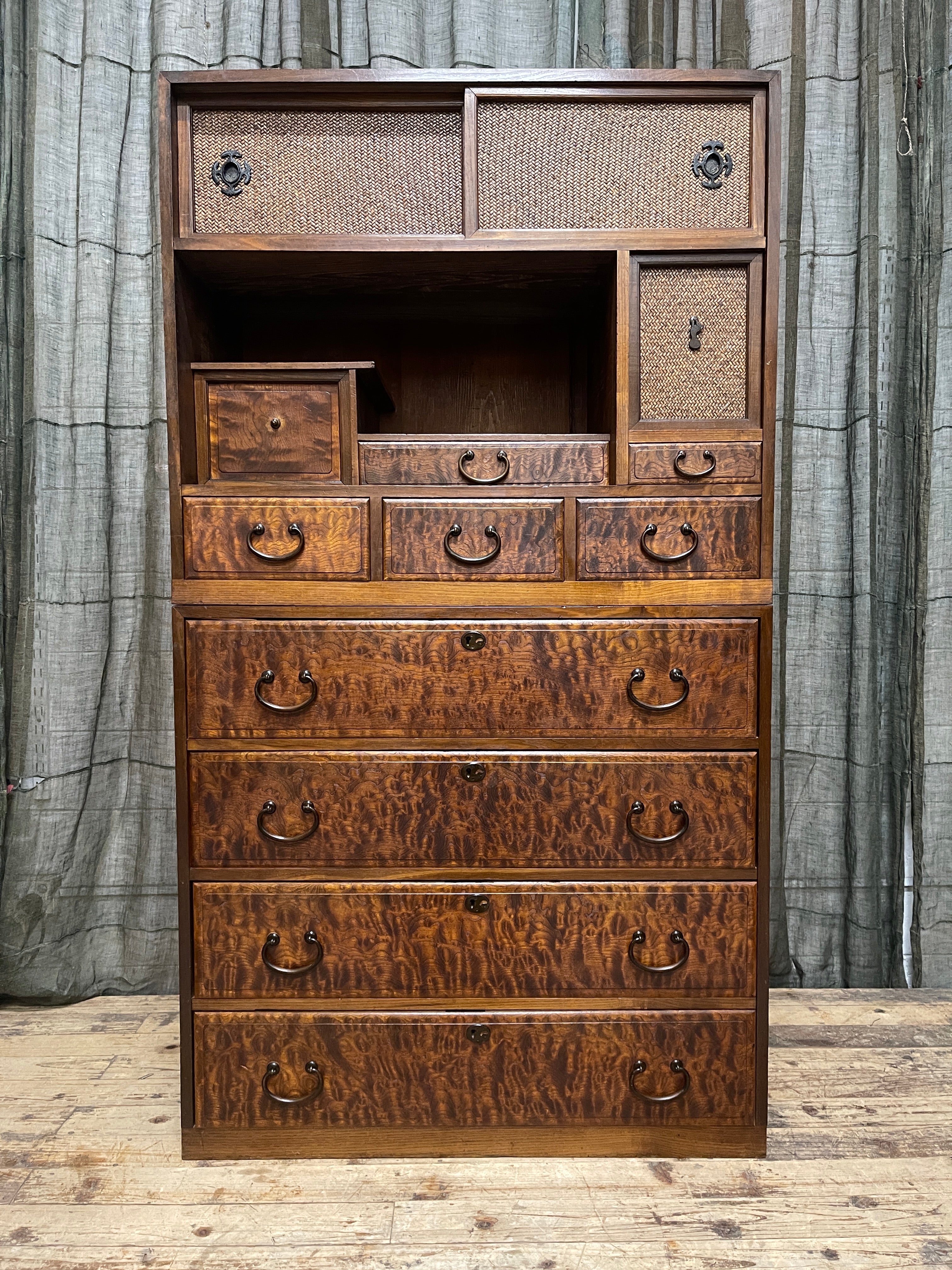 Cha Dansu, Japanese Tea Cabinet - Elm & Cypress | Meiji