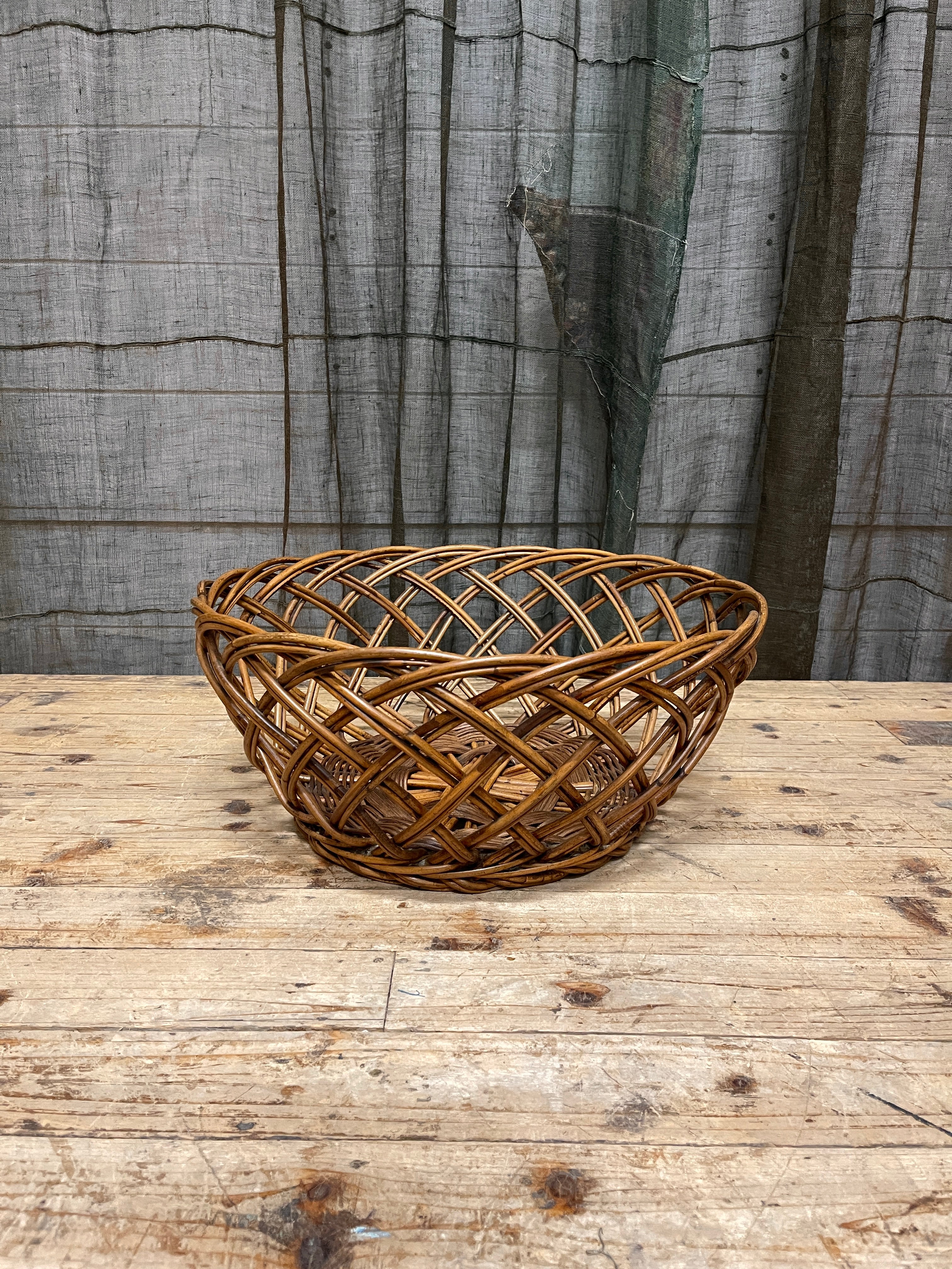 Vintage Japanese Sento  Basket - Rattan