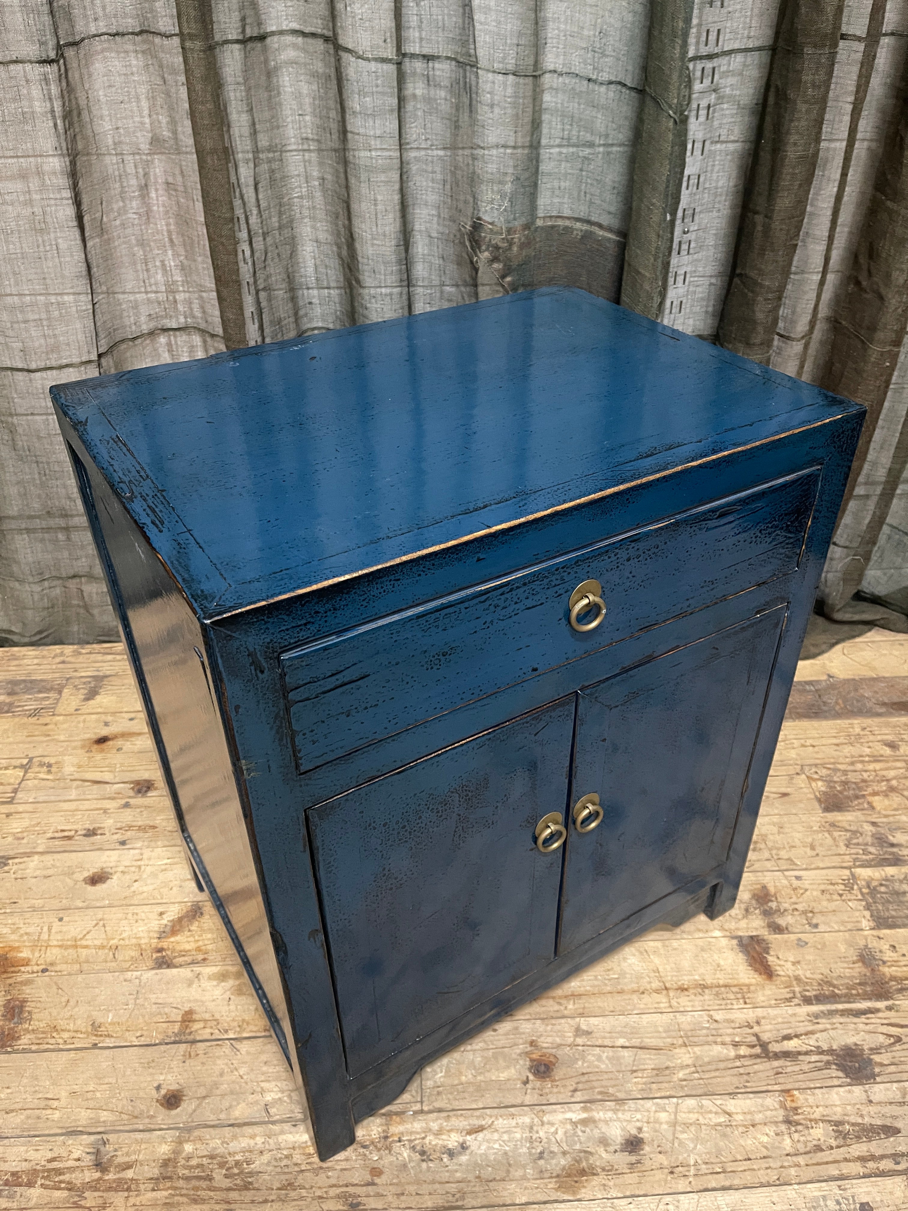 Provincial Style Chinese Lacquered Side Cabinet