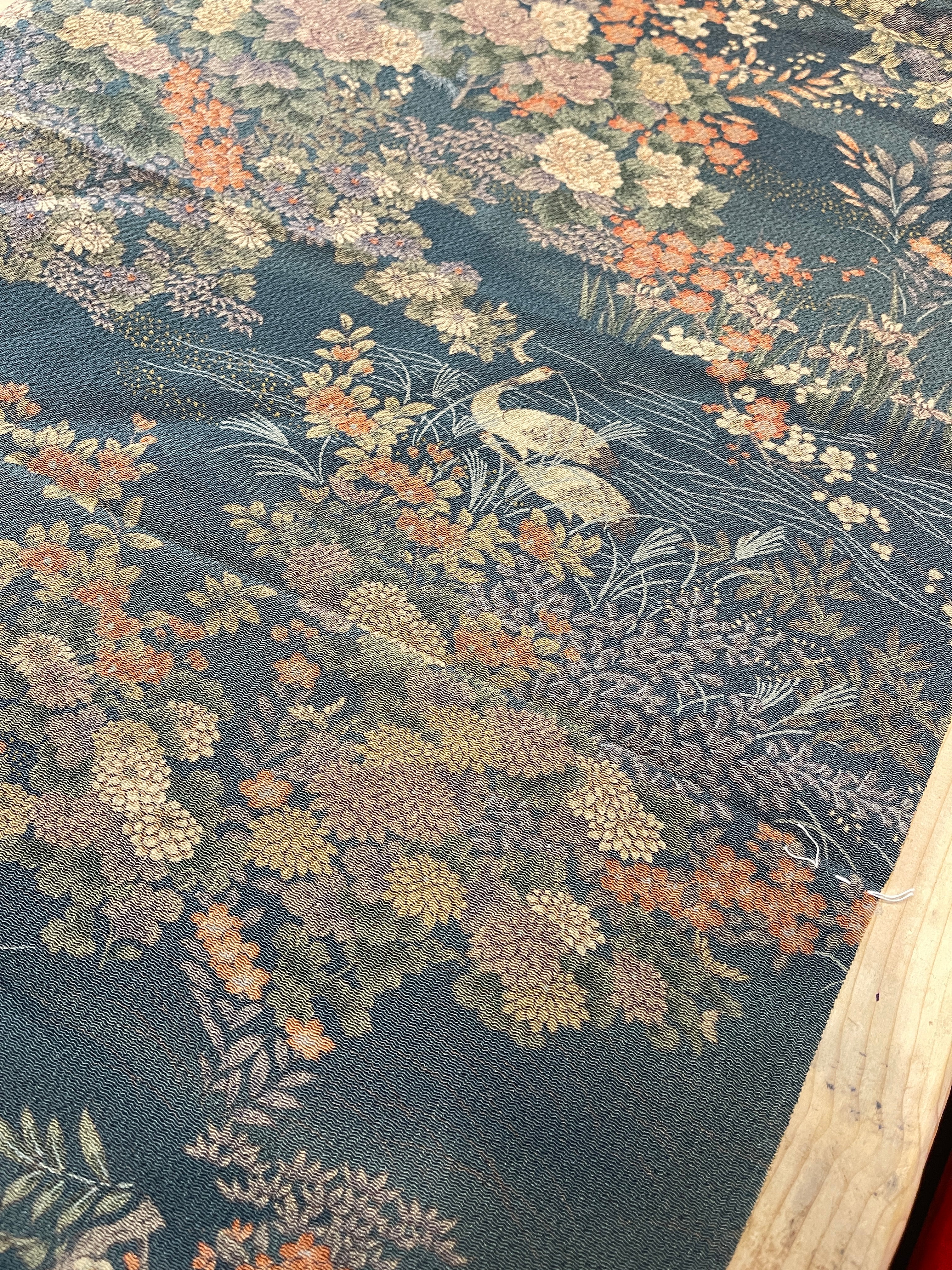 Japanese Silk Fabric Garden Pattern