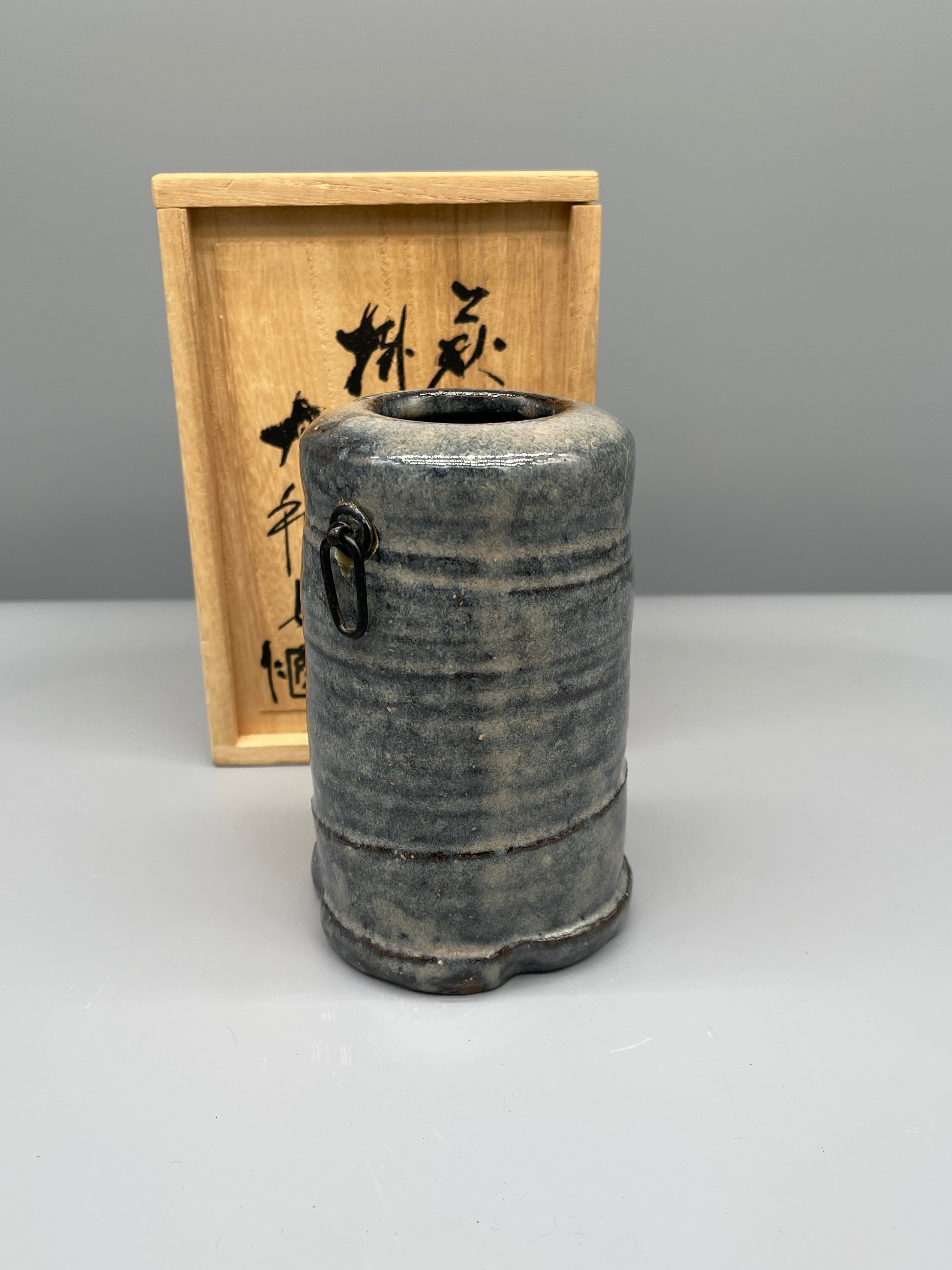 Vintage Japanese Pottery Wall Hanging Vase