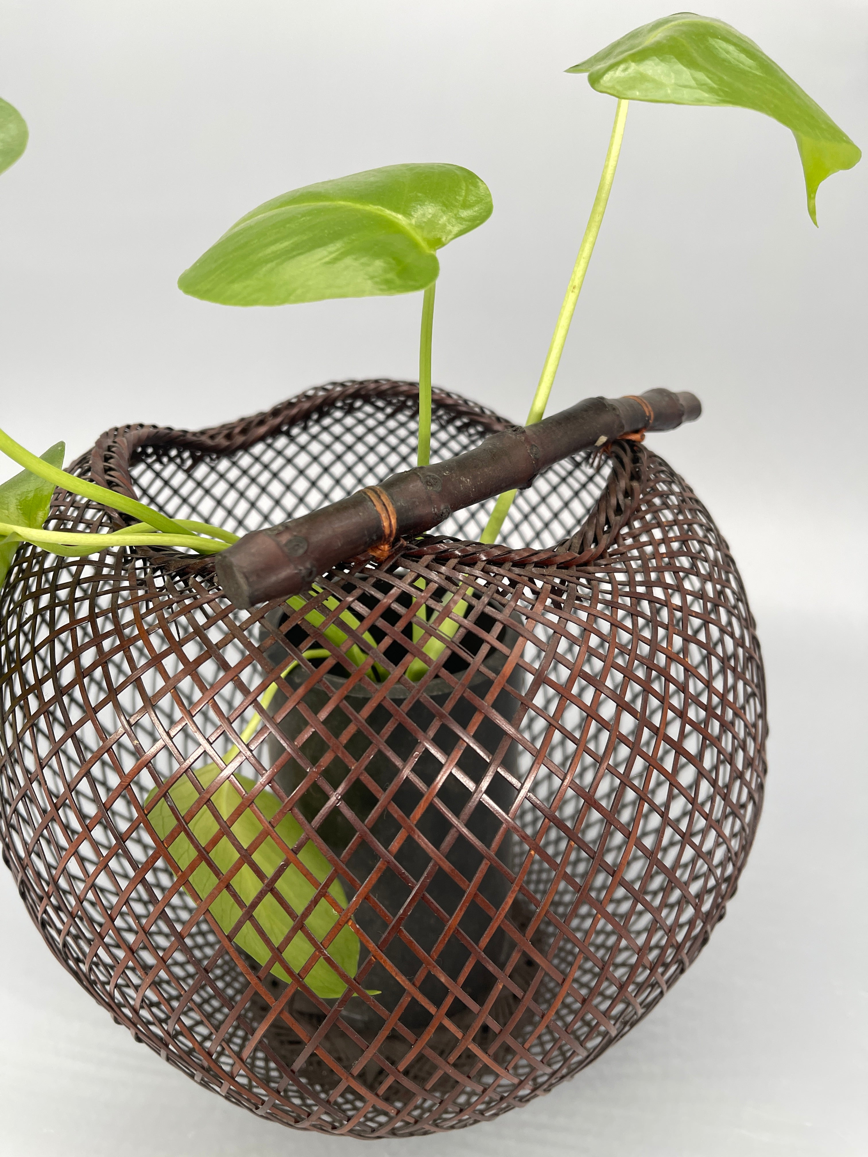 Vintage Japanese Woven Bamboo Ikebana Basket