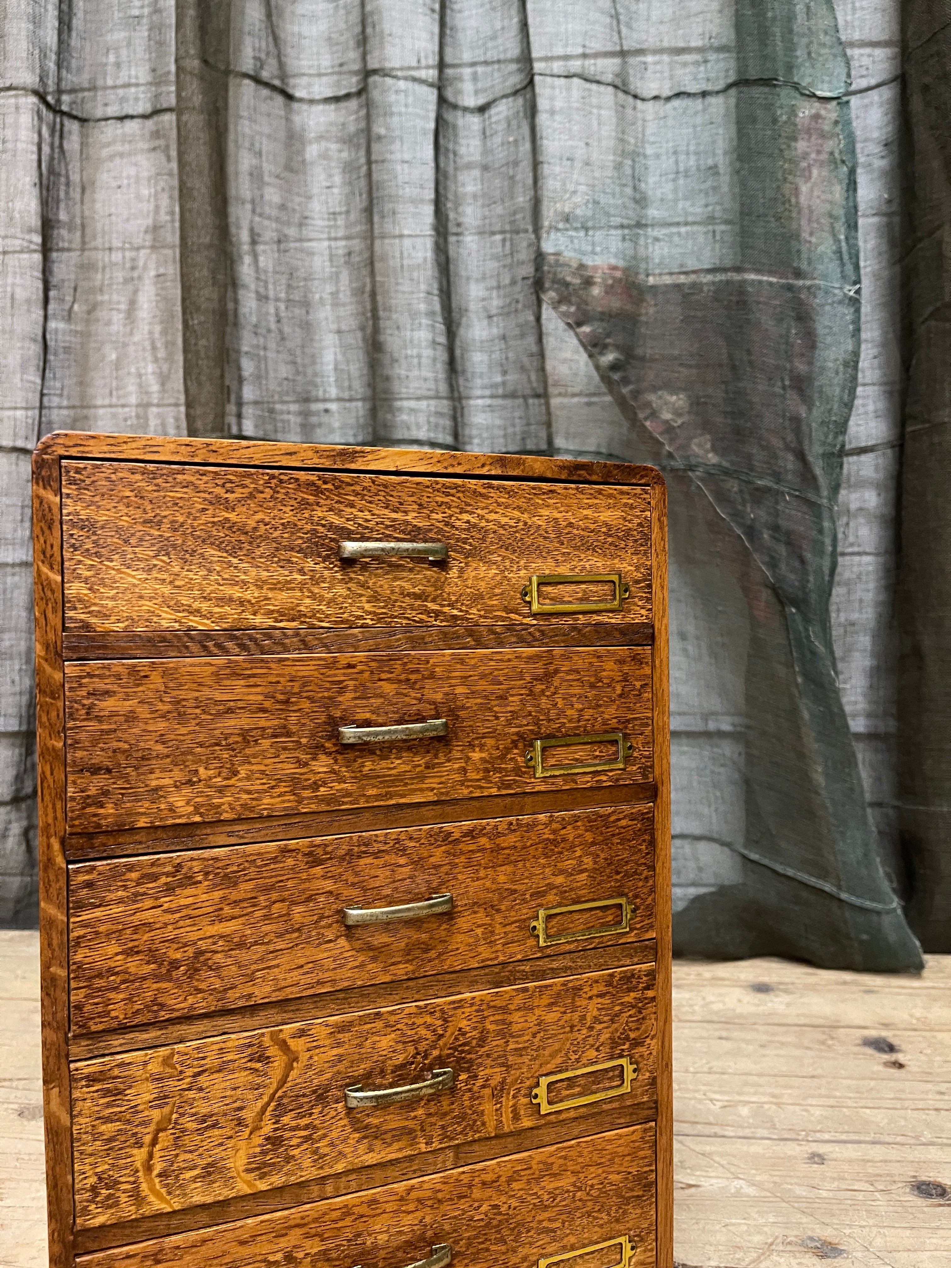 Vintage Japanese Document Drawers - Oak | Midcentury