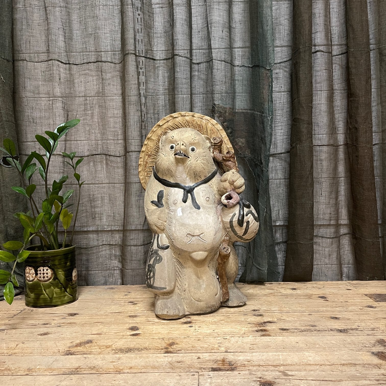 Large Vintage Japanese Tanuki - Ceramic | c.1950s