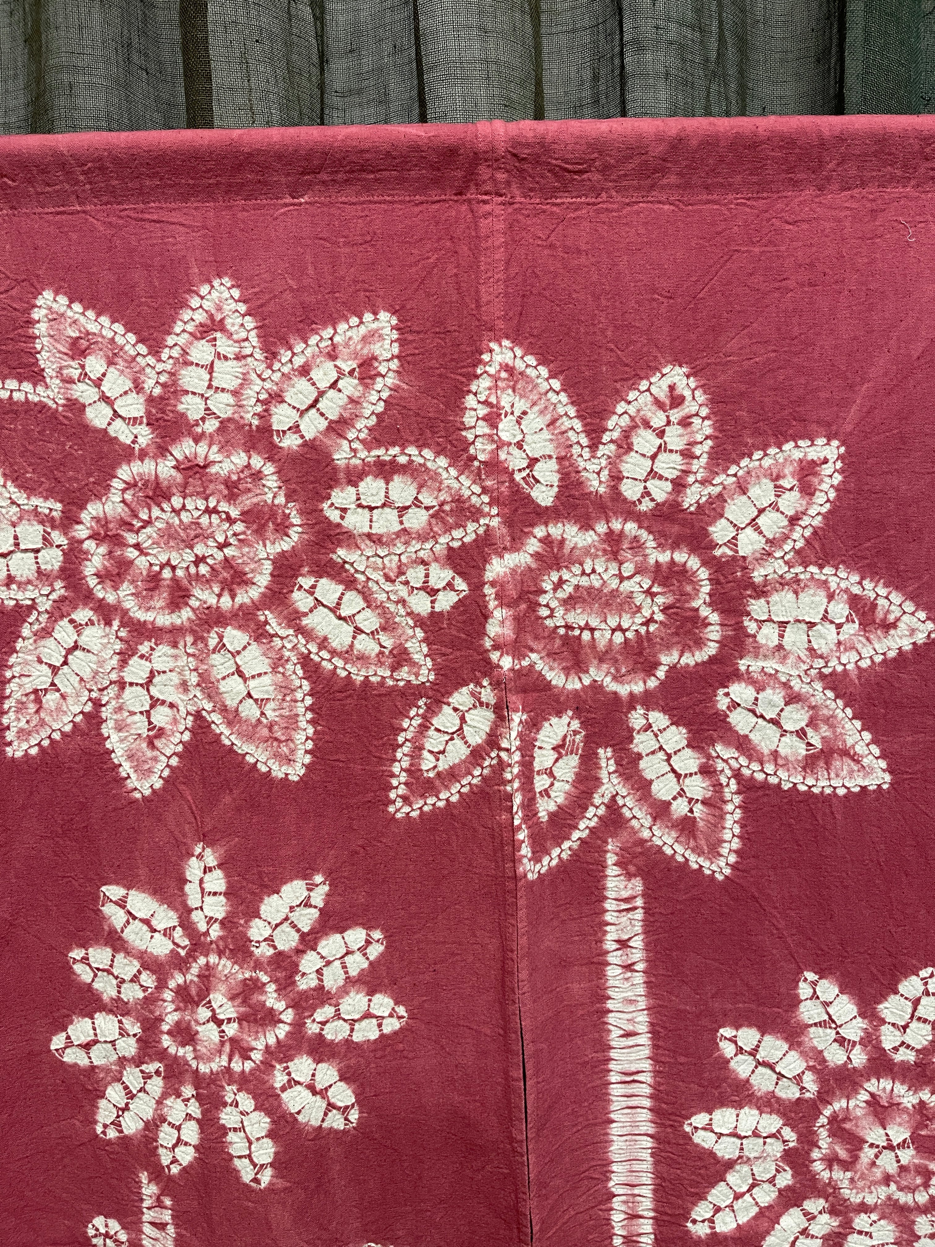 Shibori Pink Dyed Noren - Cotton