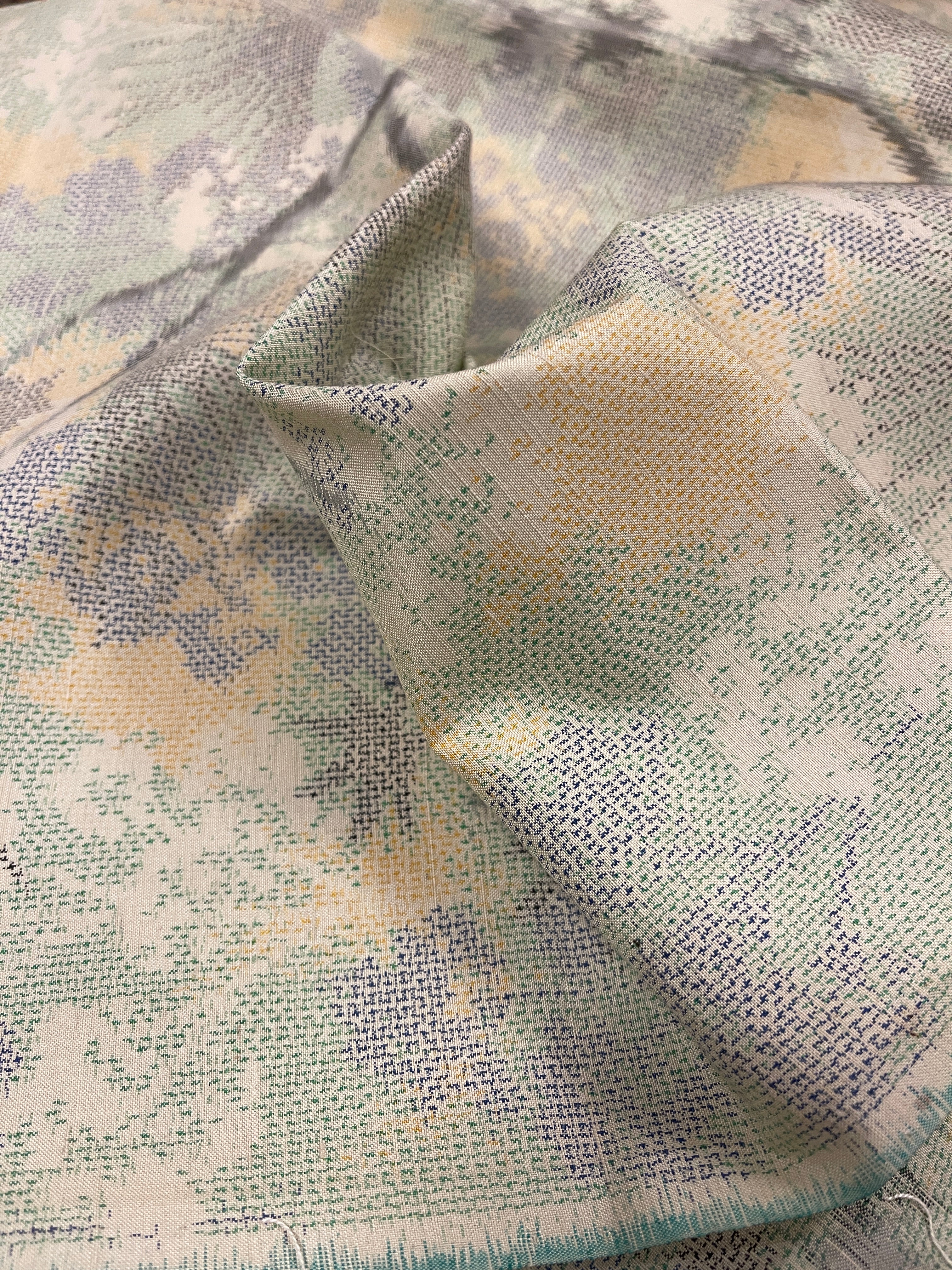 Japanese Silk Meisen with Floral Design