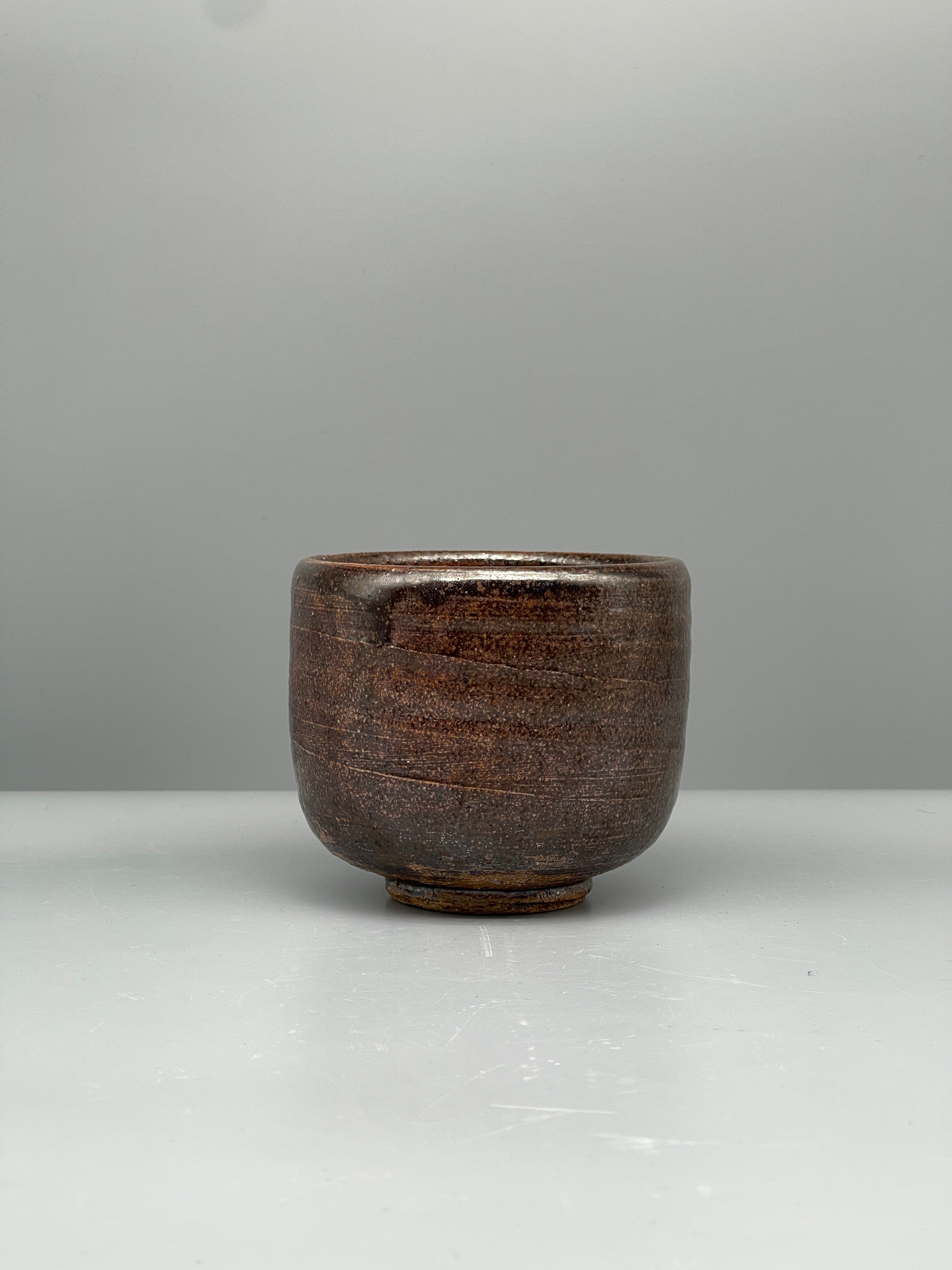Vintage Japanese Chawan Tea Bowl - Stoneware, Speckled Tenmoku Glaze