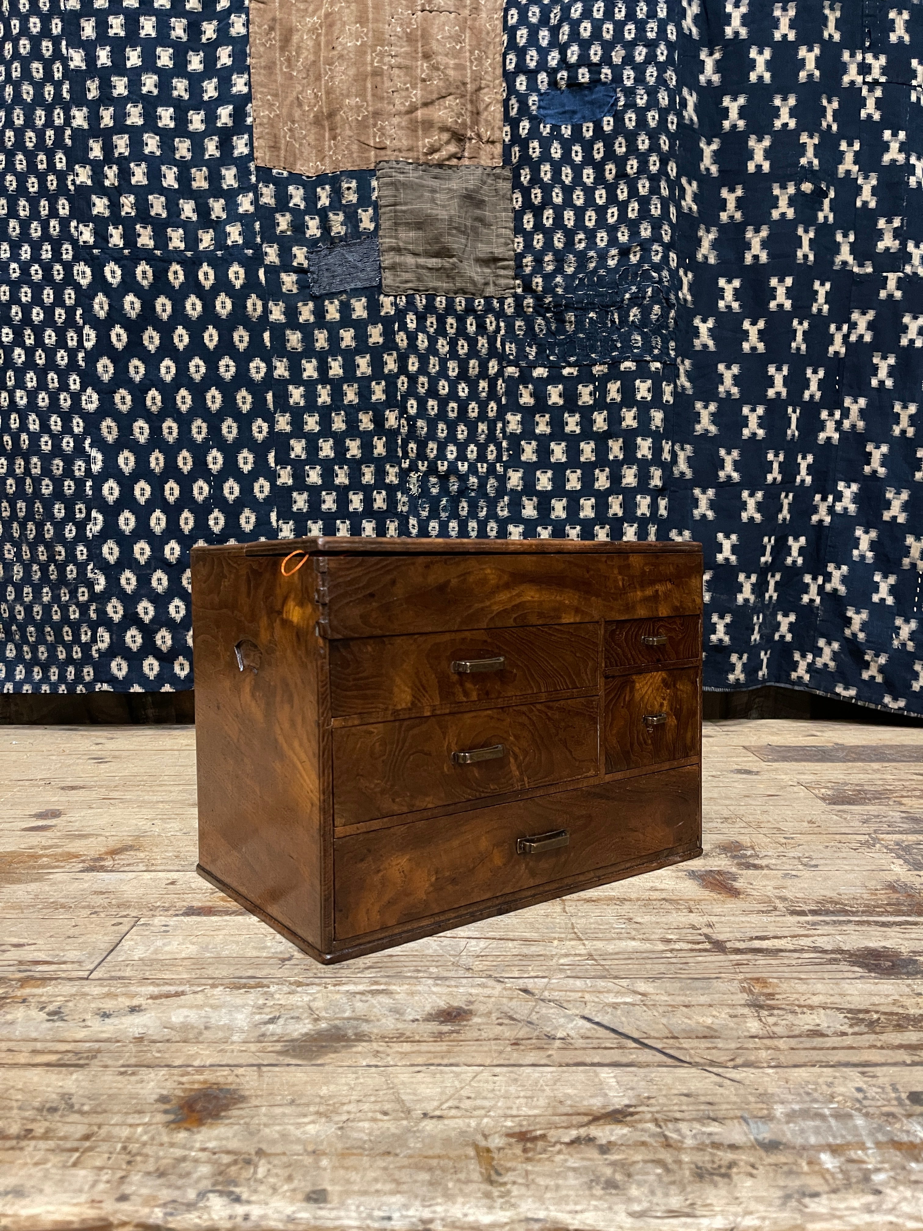 Vintage Japanese Sewing Box, Hari Bako - Elm | Midcentury