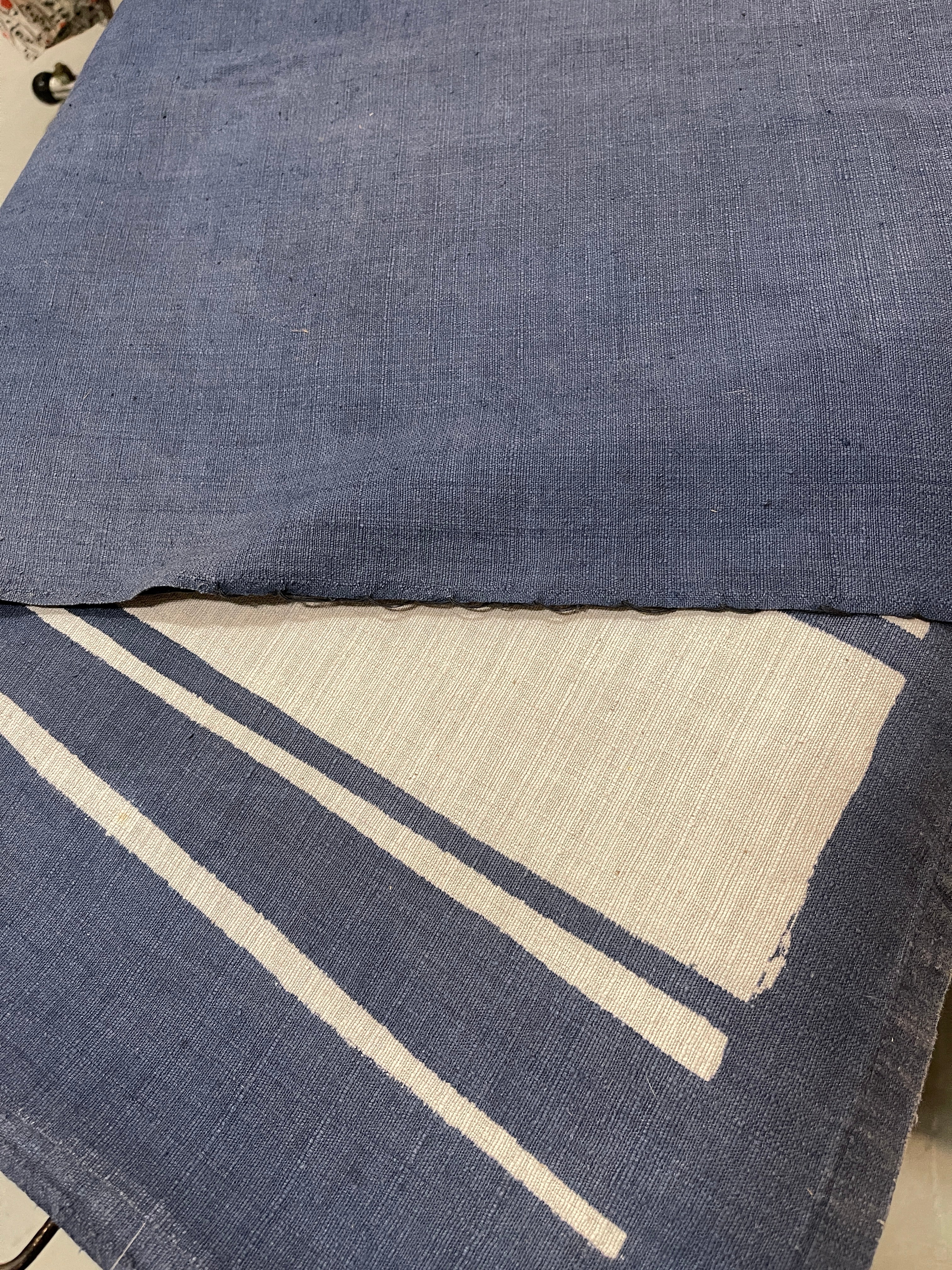 Vintage Japanese Hemp Noren, Panelled Curtain