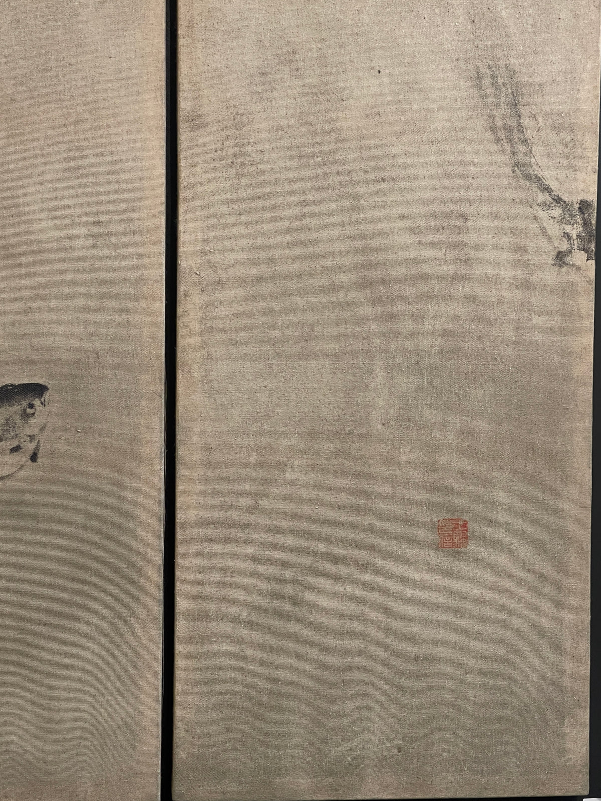 Chinese Three Panel Painting By Fan Wang