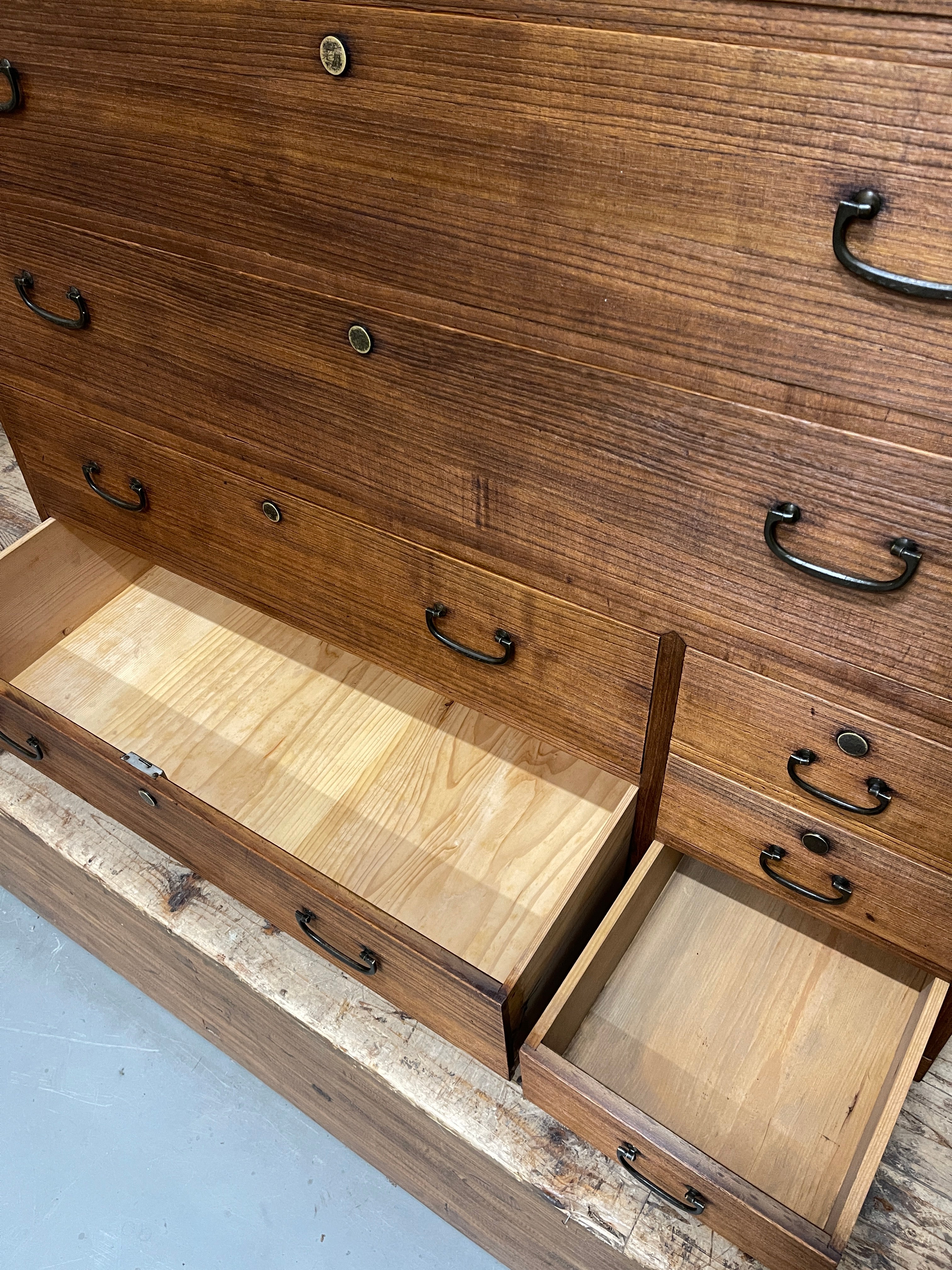 Japanese Three-Piece Kimono Chest of Drawers - Paulownia & Cypress | Midcentury