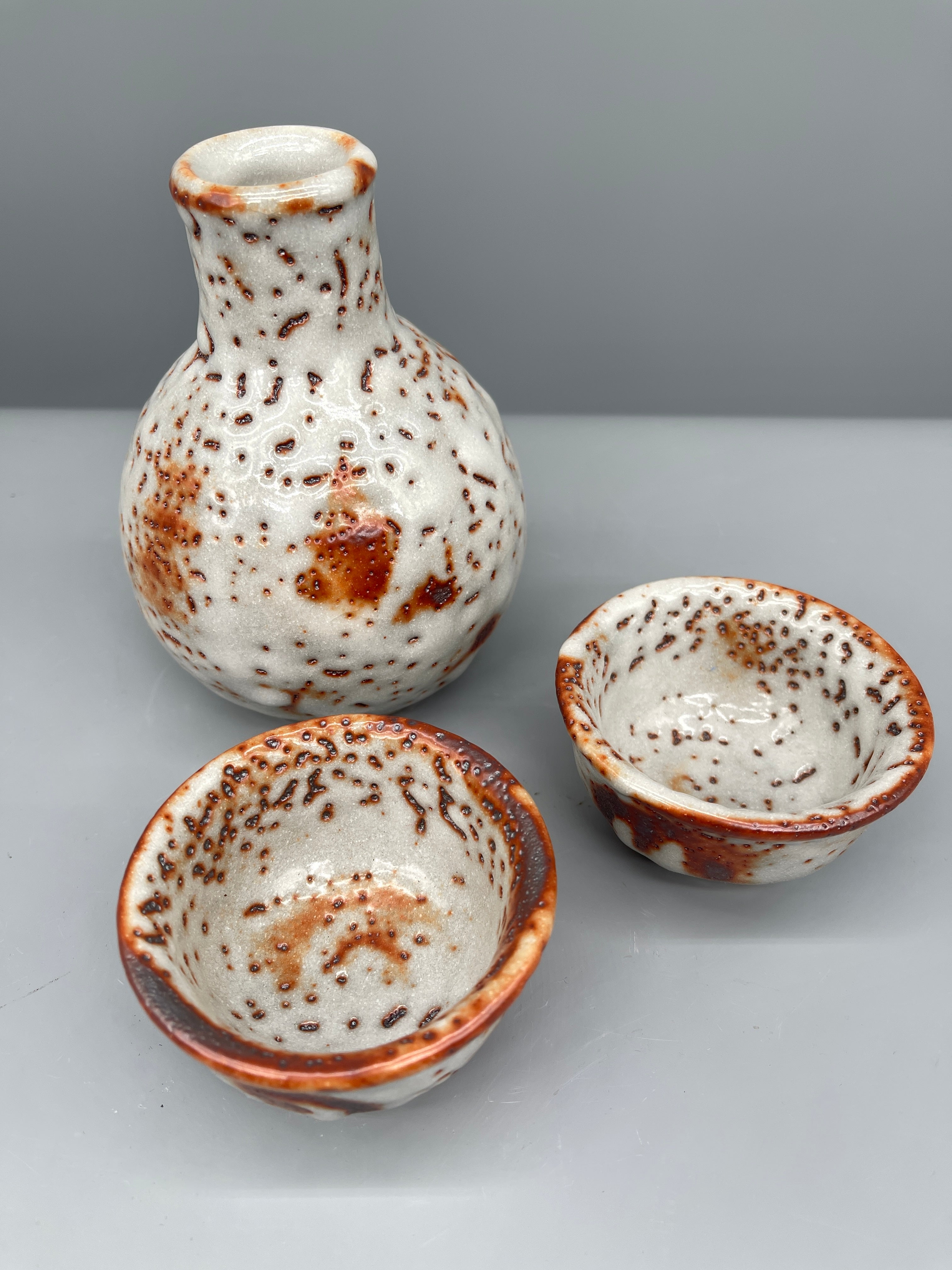 Sake Set from Senzan Kiln - Shino Ware