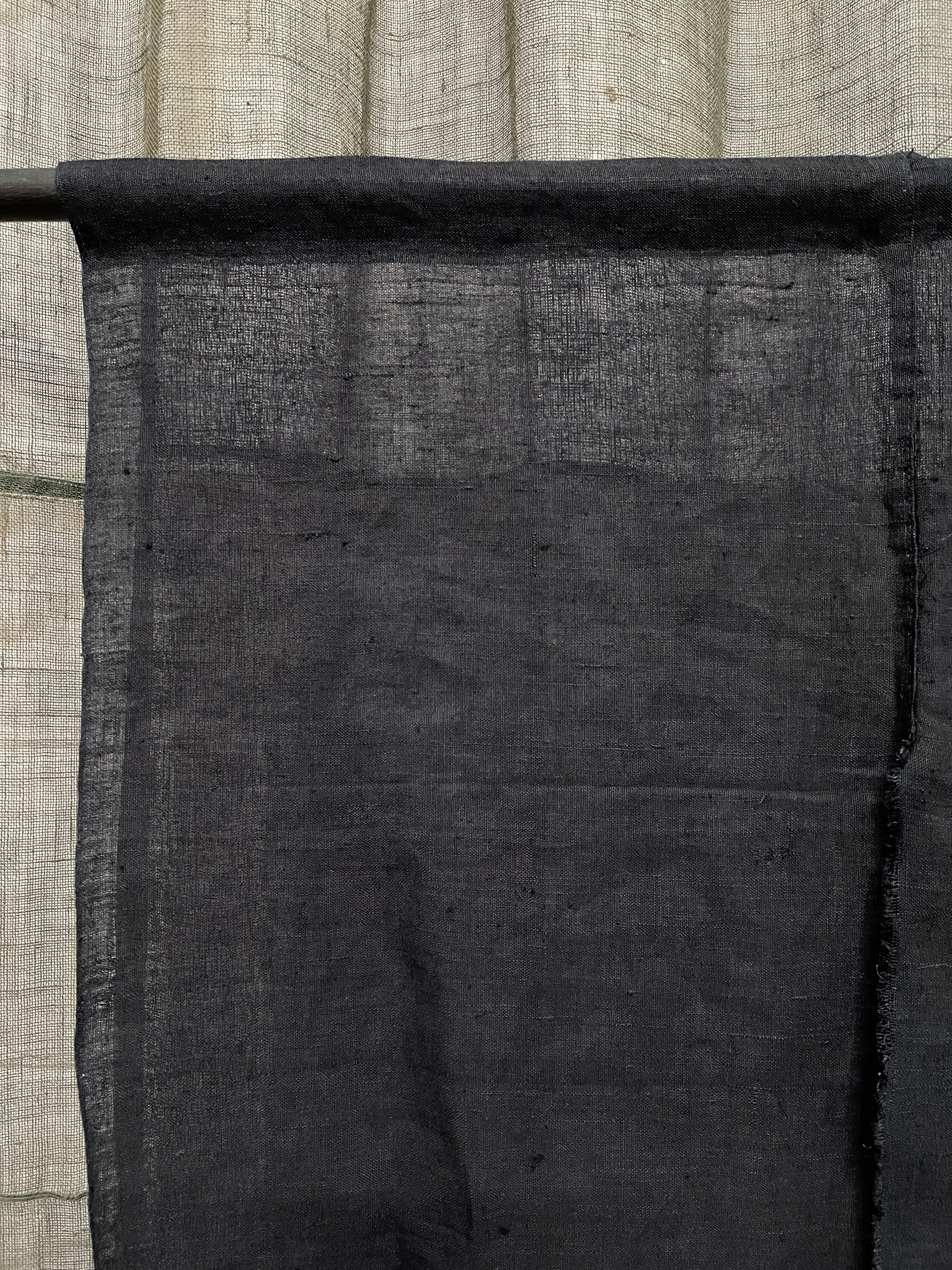 Vintage Japanese Indigo Hemp Noren, Panelled Curtain
