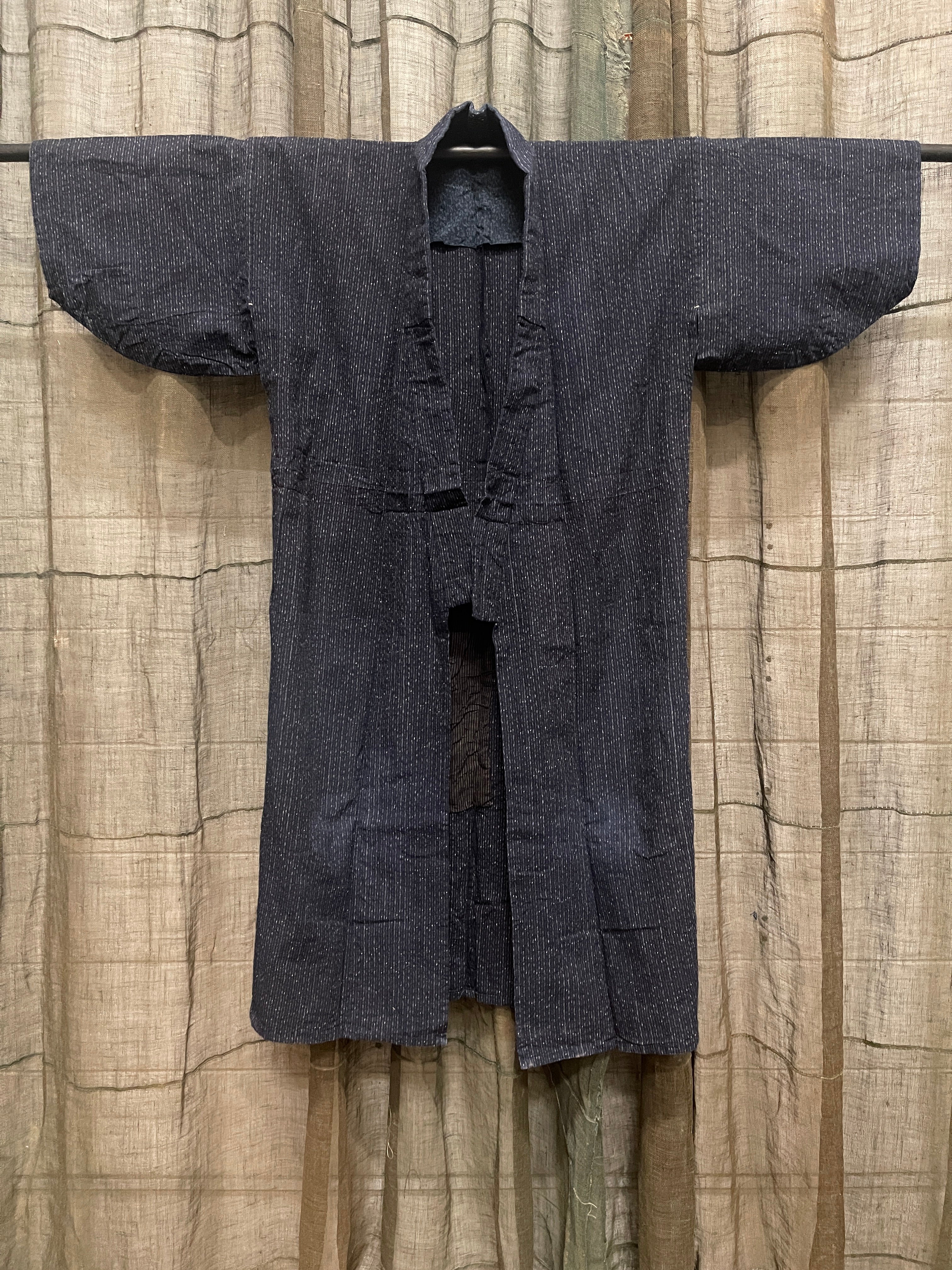 Vintage Japanese Kasuri Cotton Noragi Jacket | Indigo