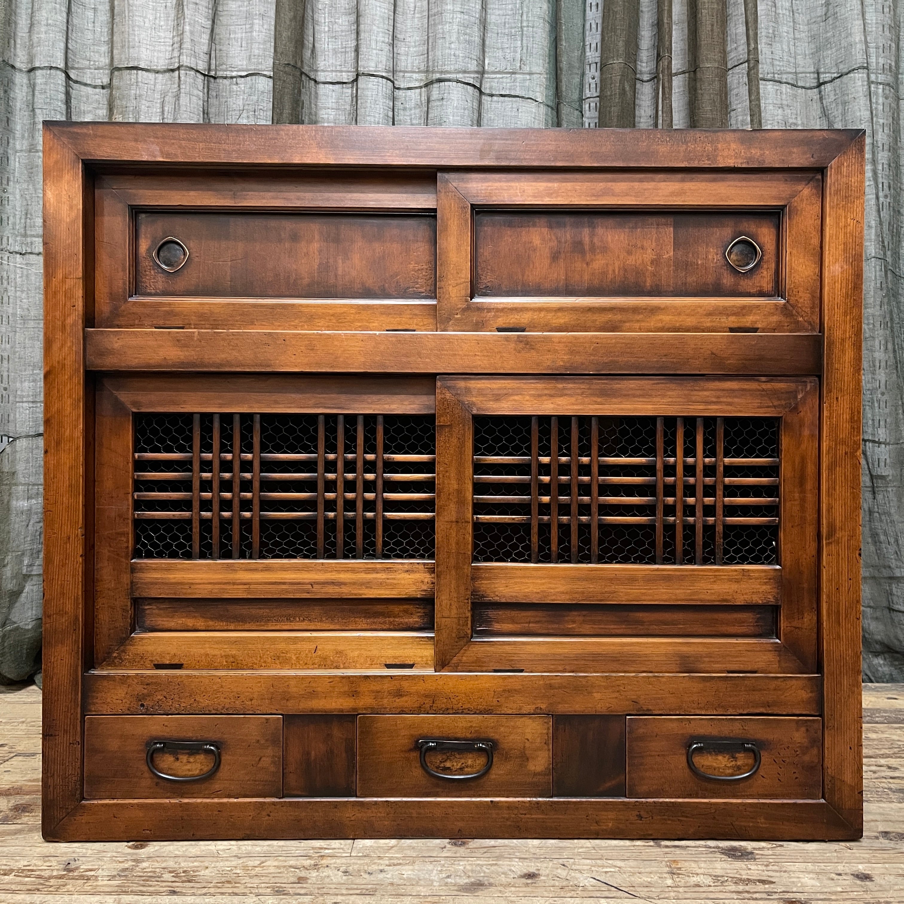Antique Japanese Sideboard - Elm & Cedar & Cypress