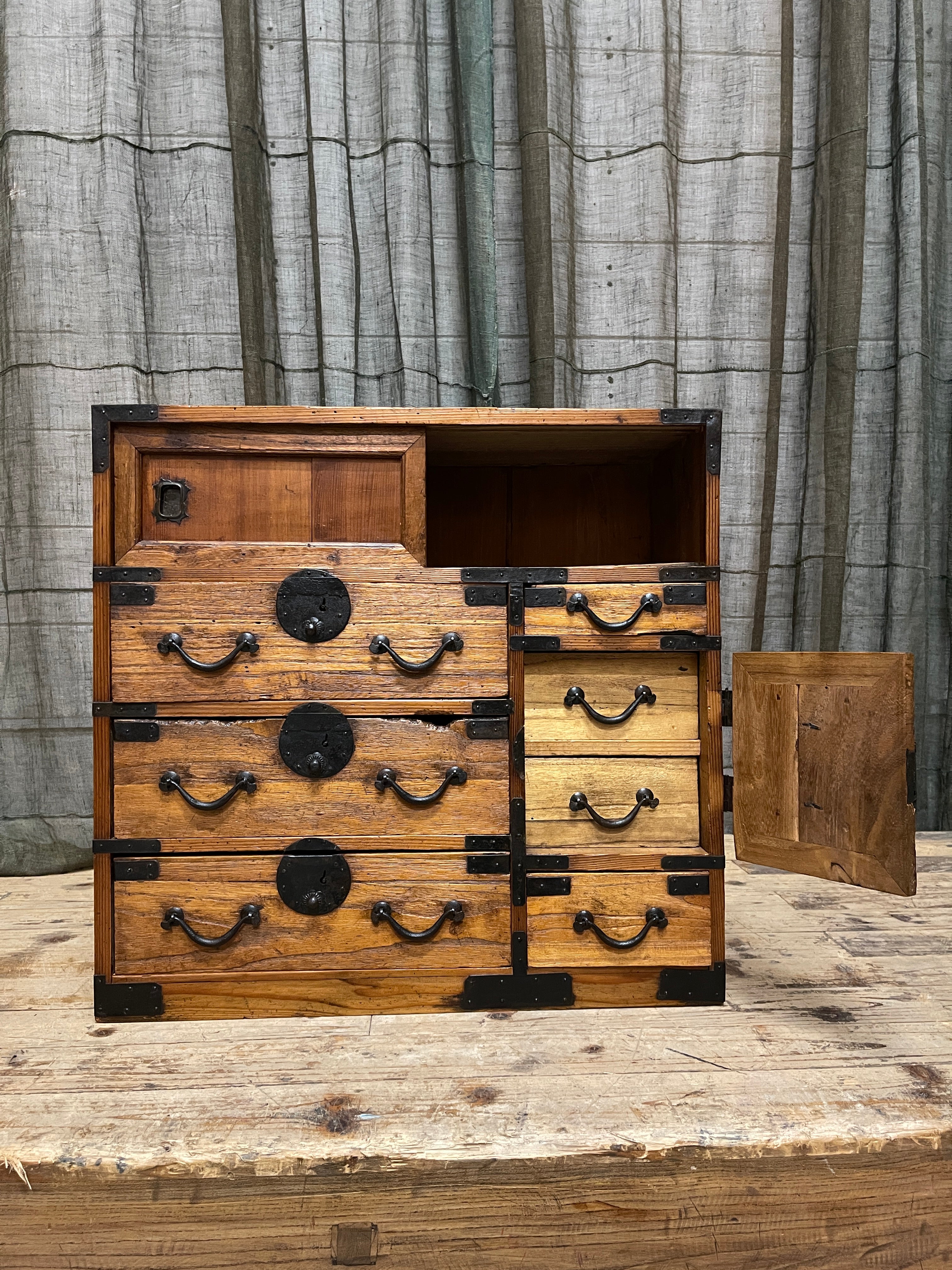 Ko Dansu, Japanese Side Cabinet - Cypress & Paulownia | Meiji