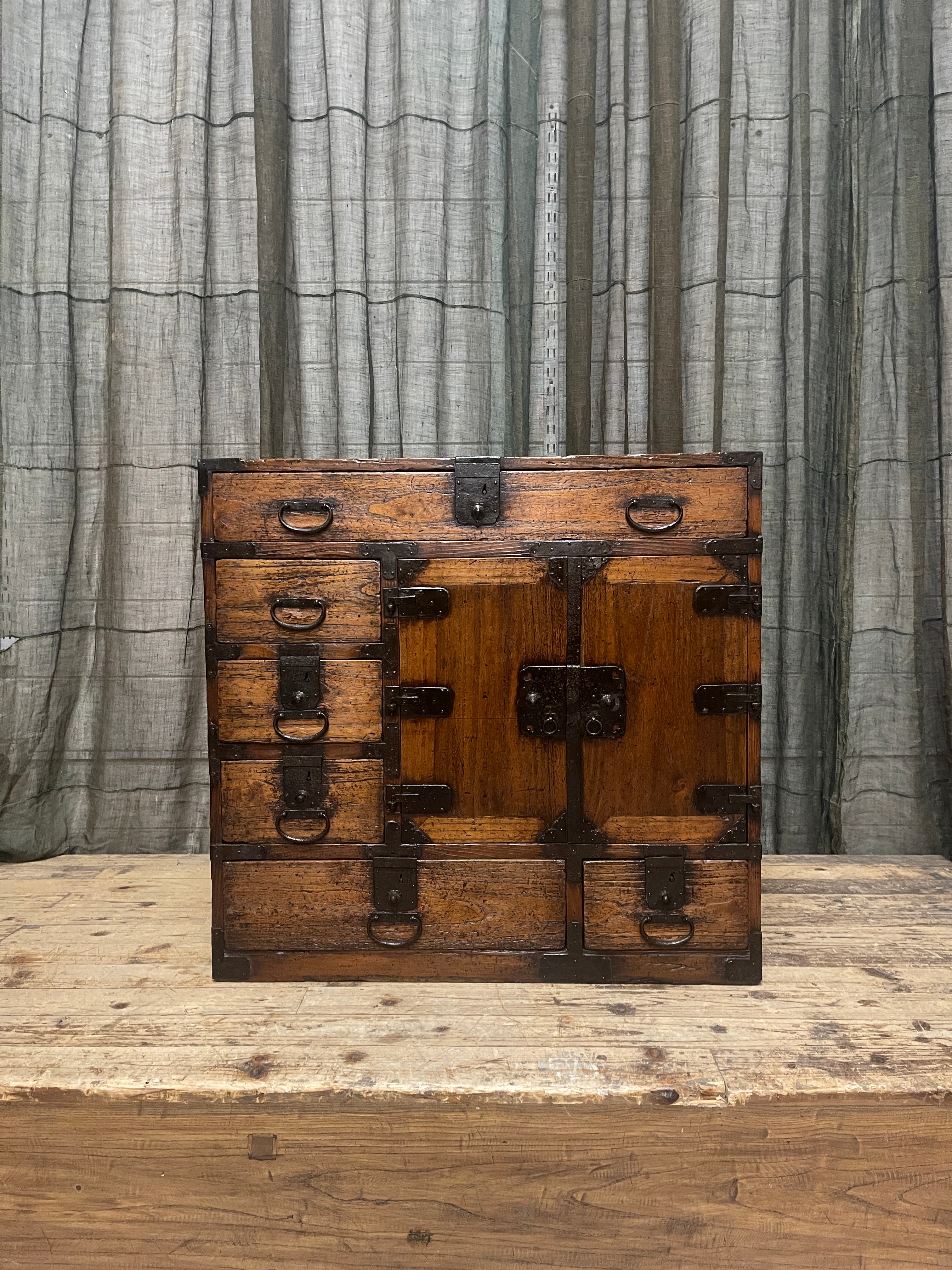 Antique Japanese Choba Dansu, Merchant’s Chest – Cypress & Paulownia | Edo, Mid 1800's