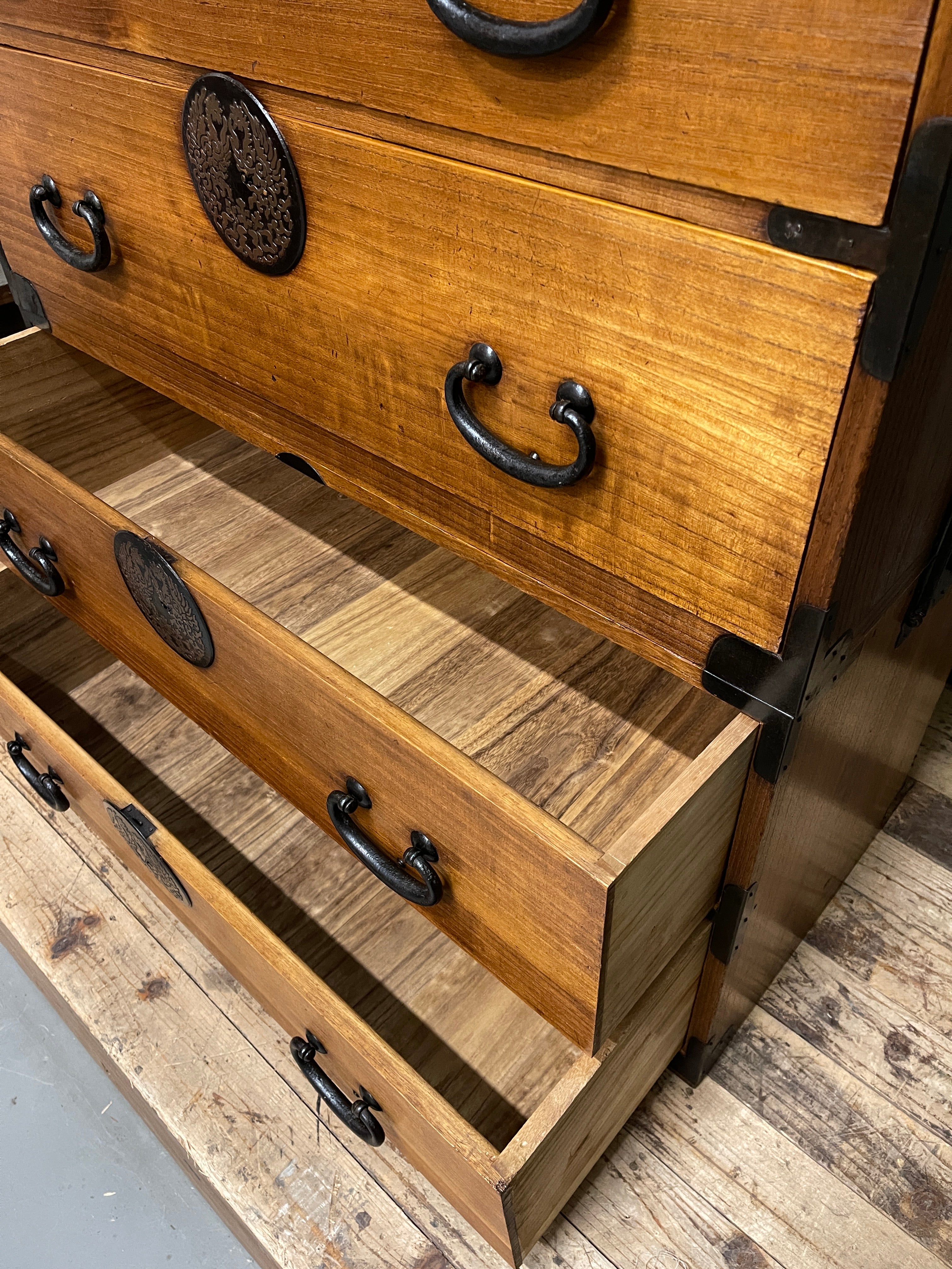 Japanese Kimono Storage Chest-on-Chest, Isho Dansu - Paulownia | Meiji