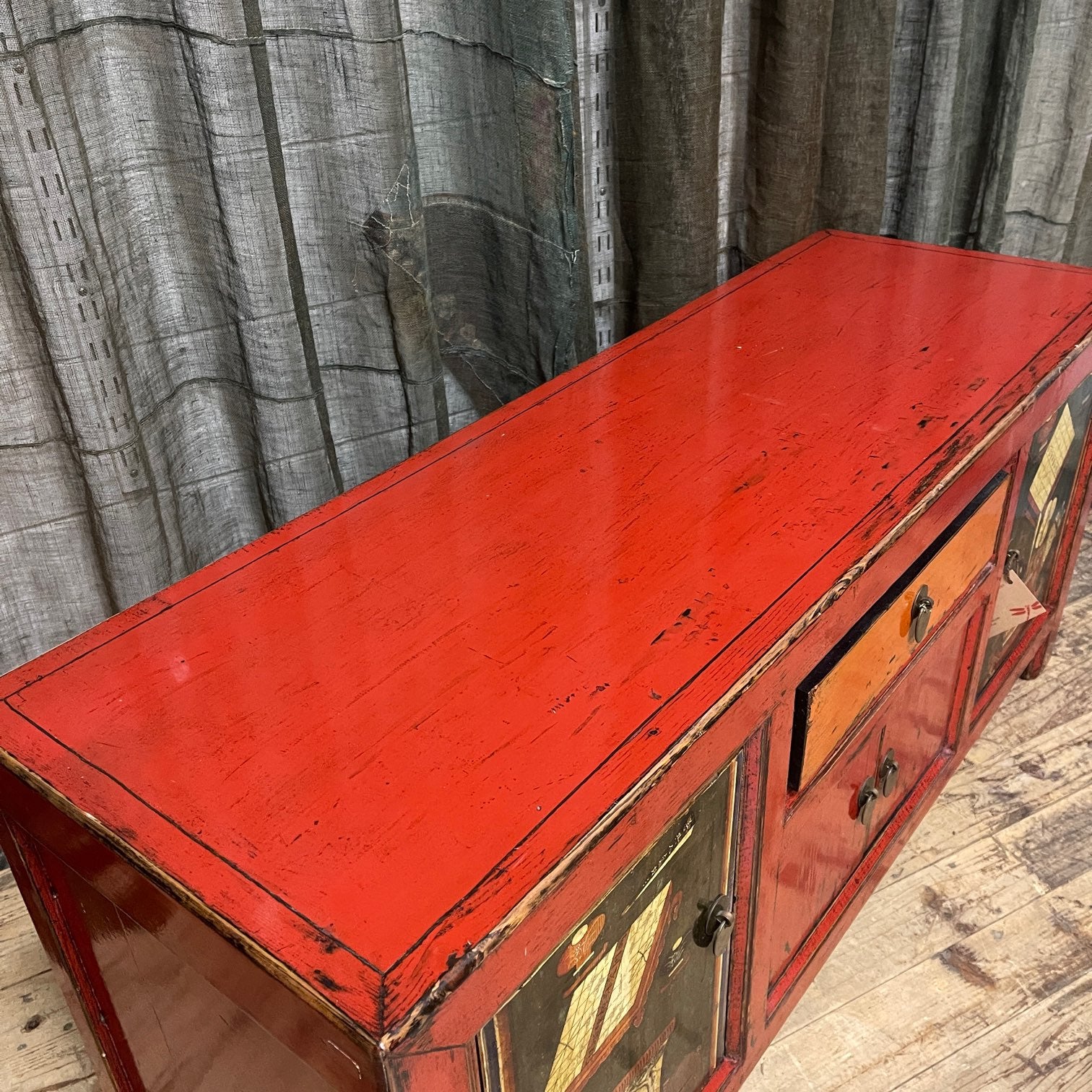Chinese Provincial Style Cabinet - Red Lacquer