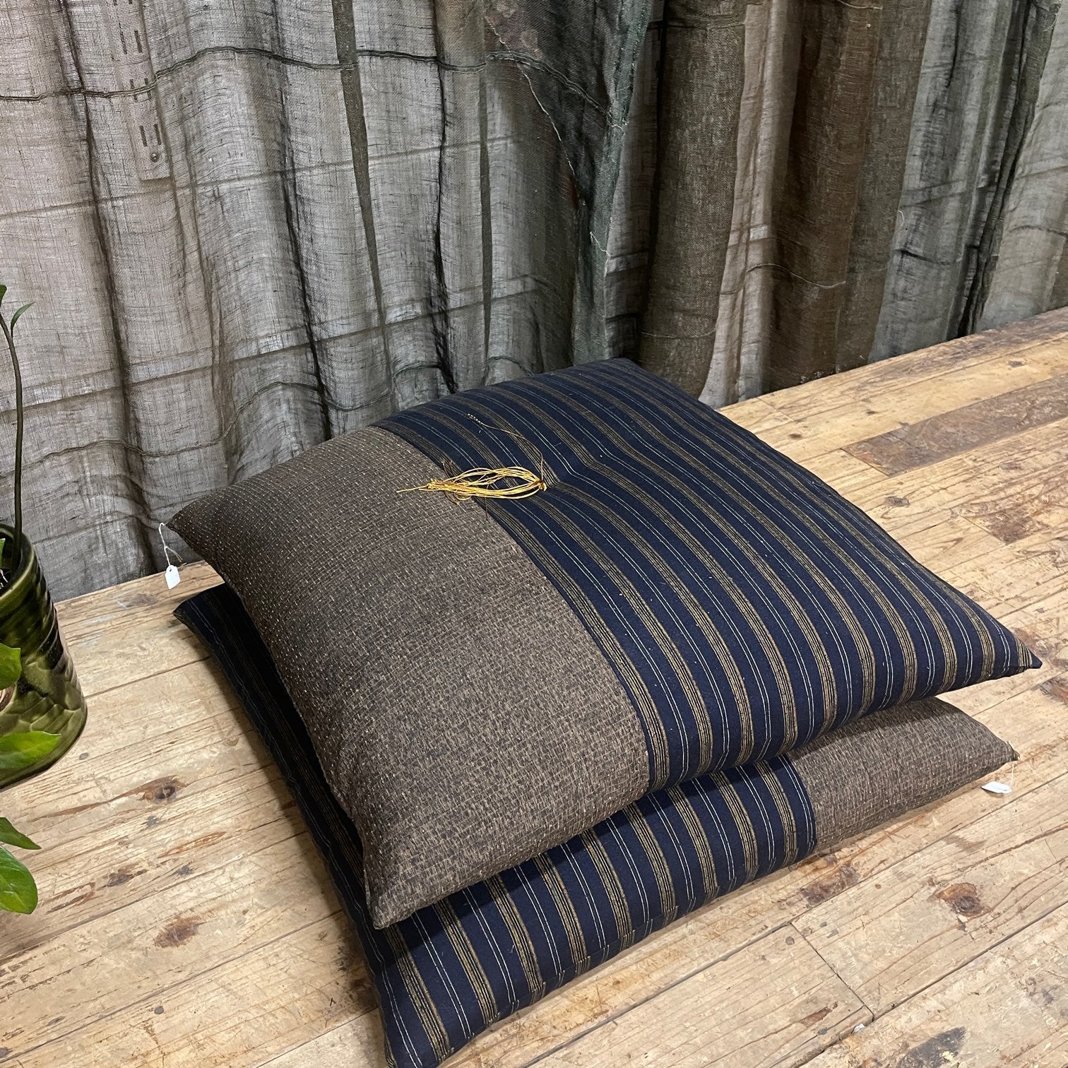 Japanese Floor Cushions Covered with Vintage Fabric