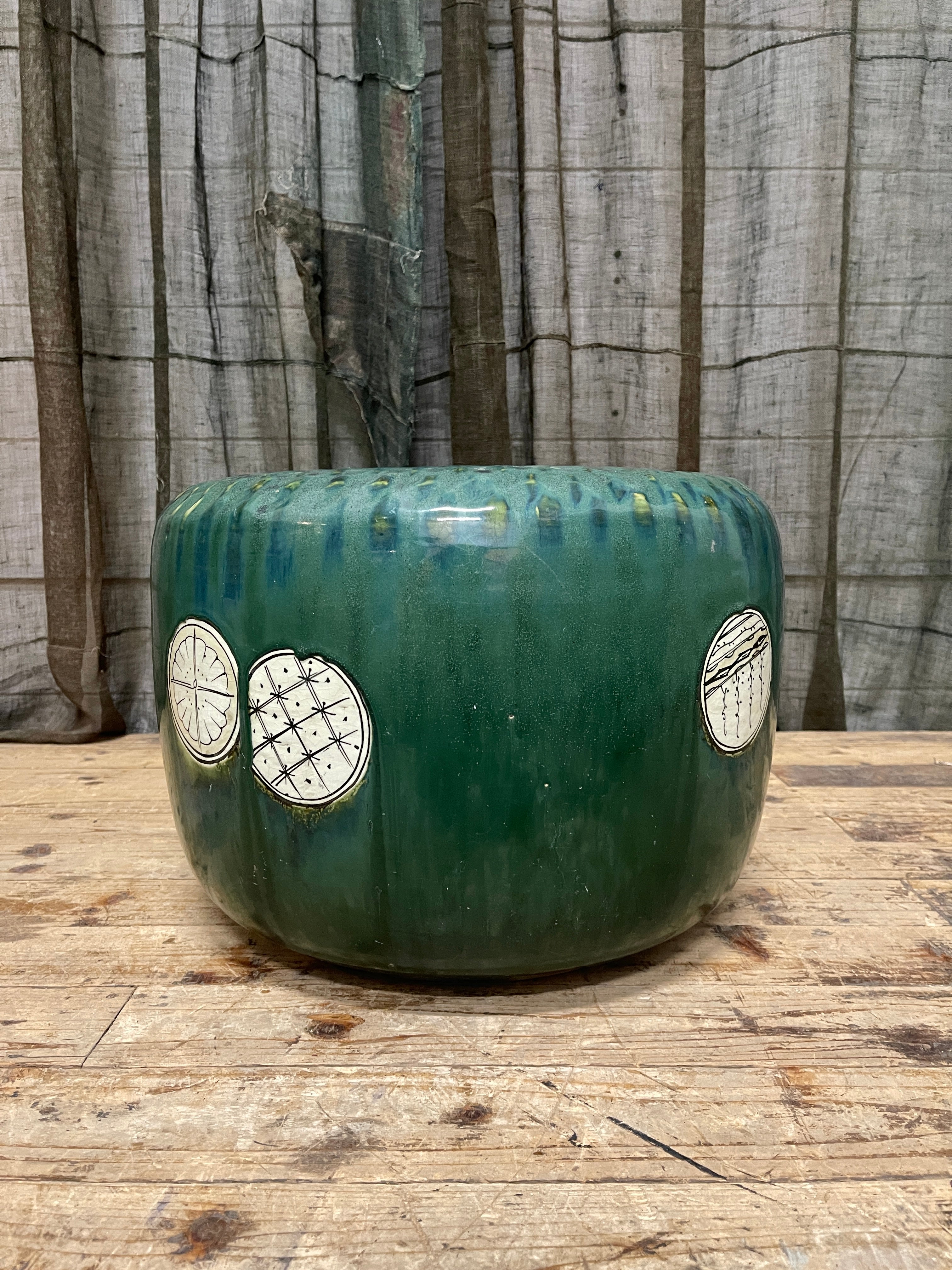 Japanese Oribe Porcelain Hibachi | c.1960