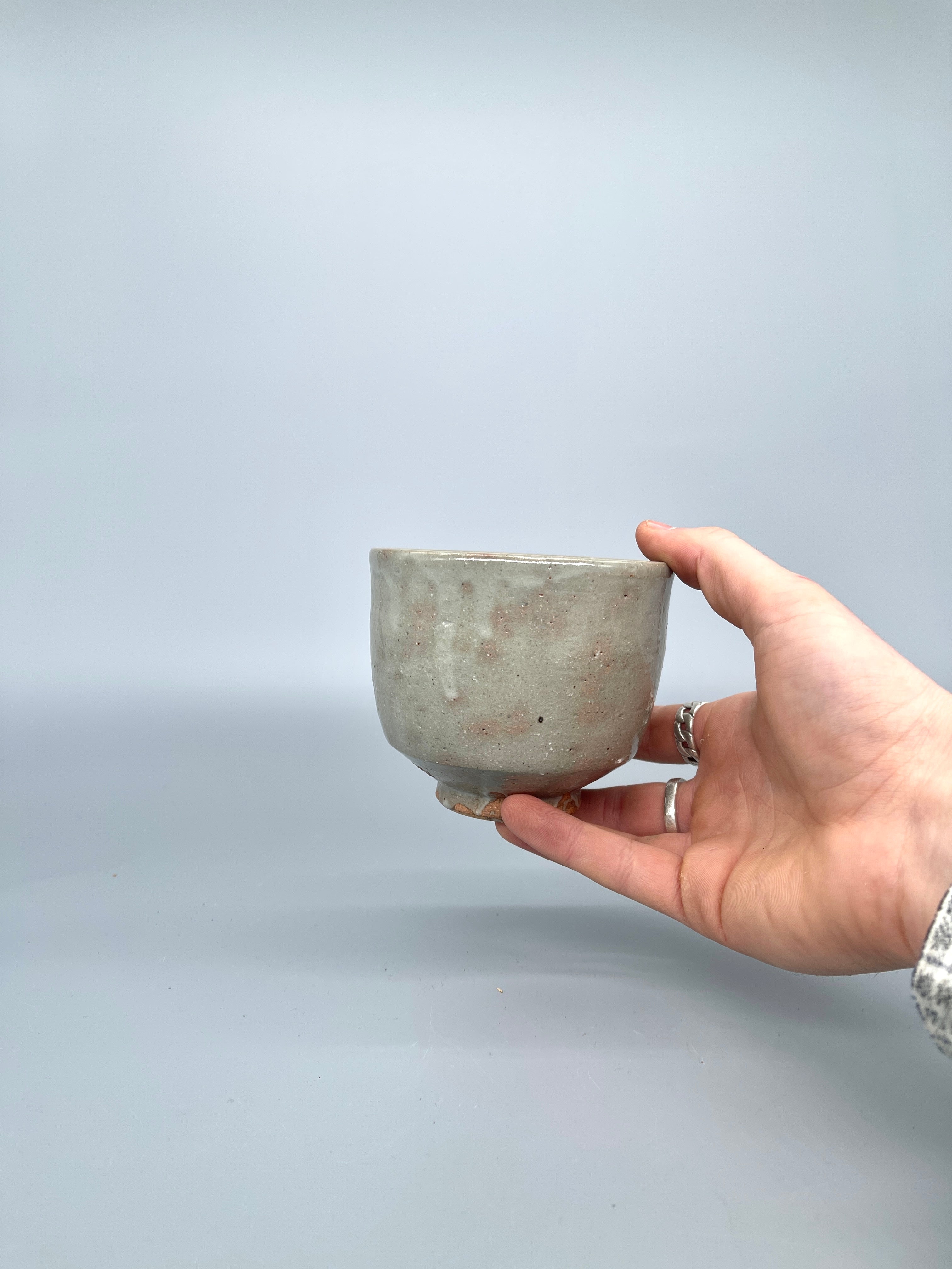 Vintage Japanese Matcha Bowl, Chawan - White Glaze, Spots