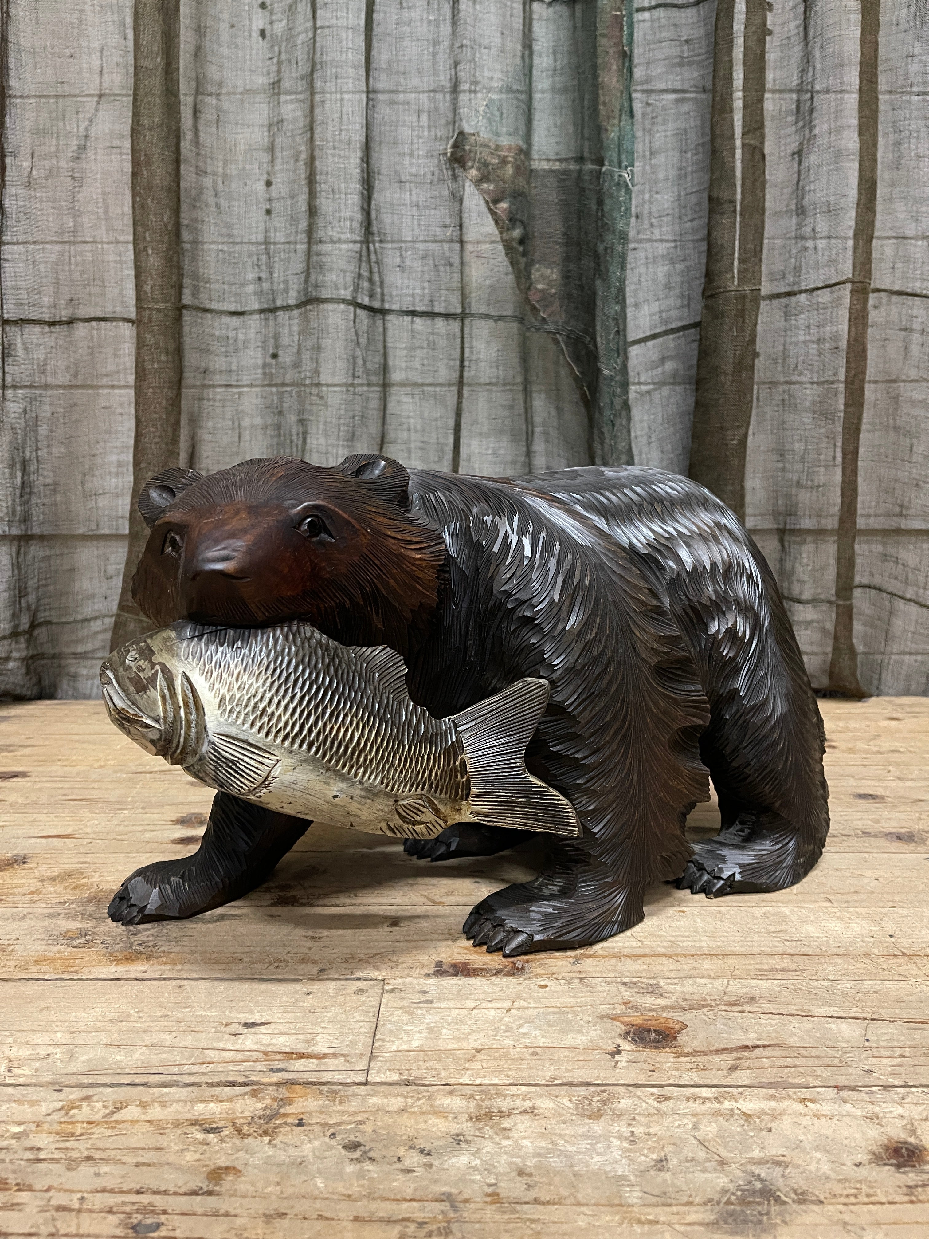 Japanese Carved Wooden Bears, Kibori Kuma