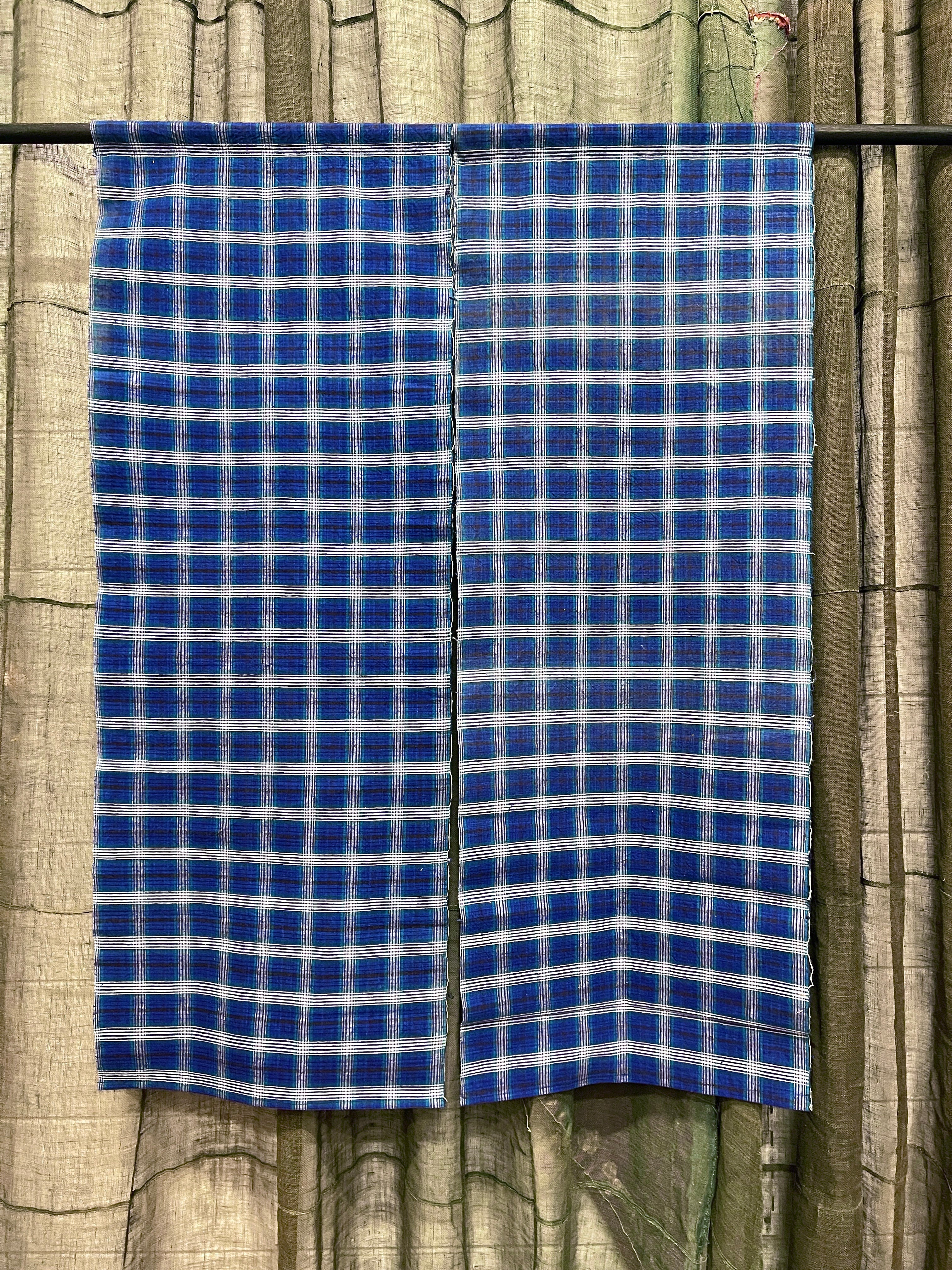 Check Cotton Noren, Panelled Curtain
