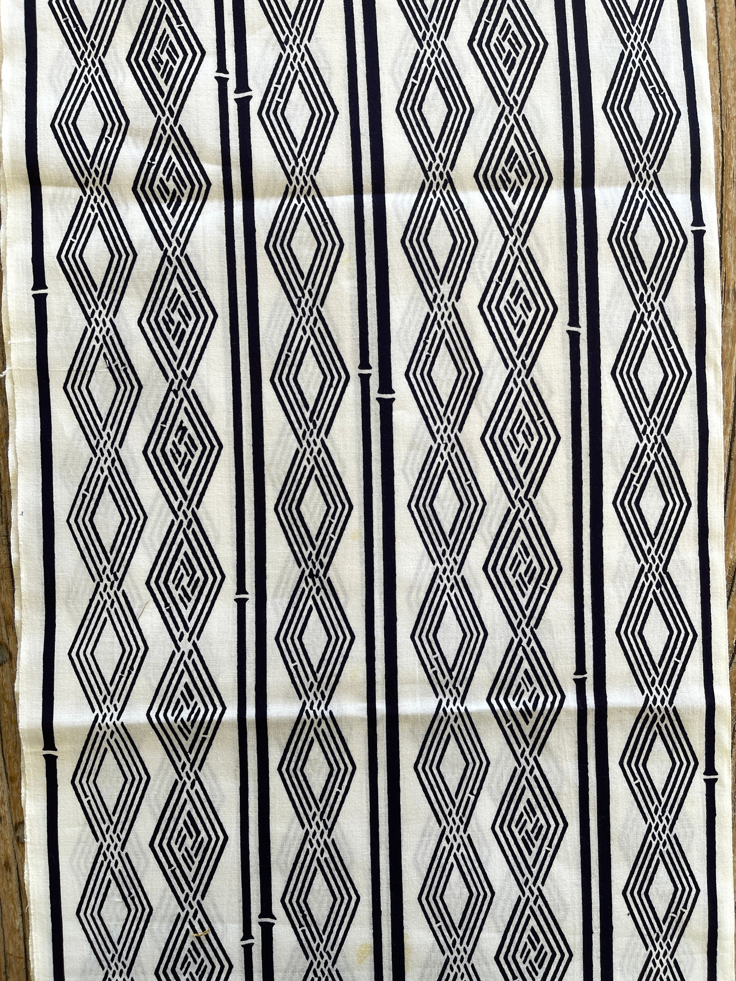 Japanese Yukata Cotton Fabric, white & Dark Navy