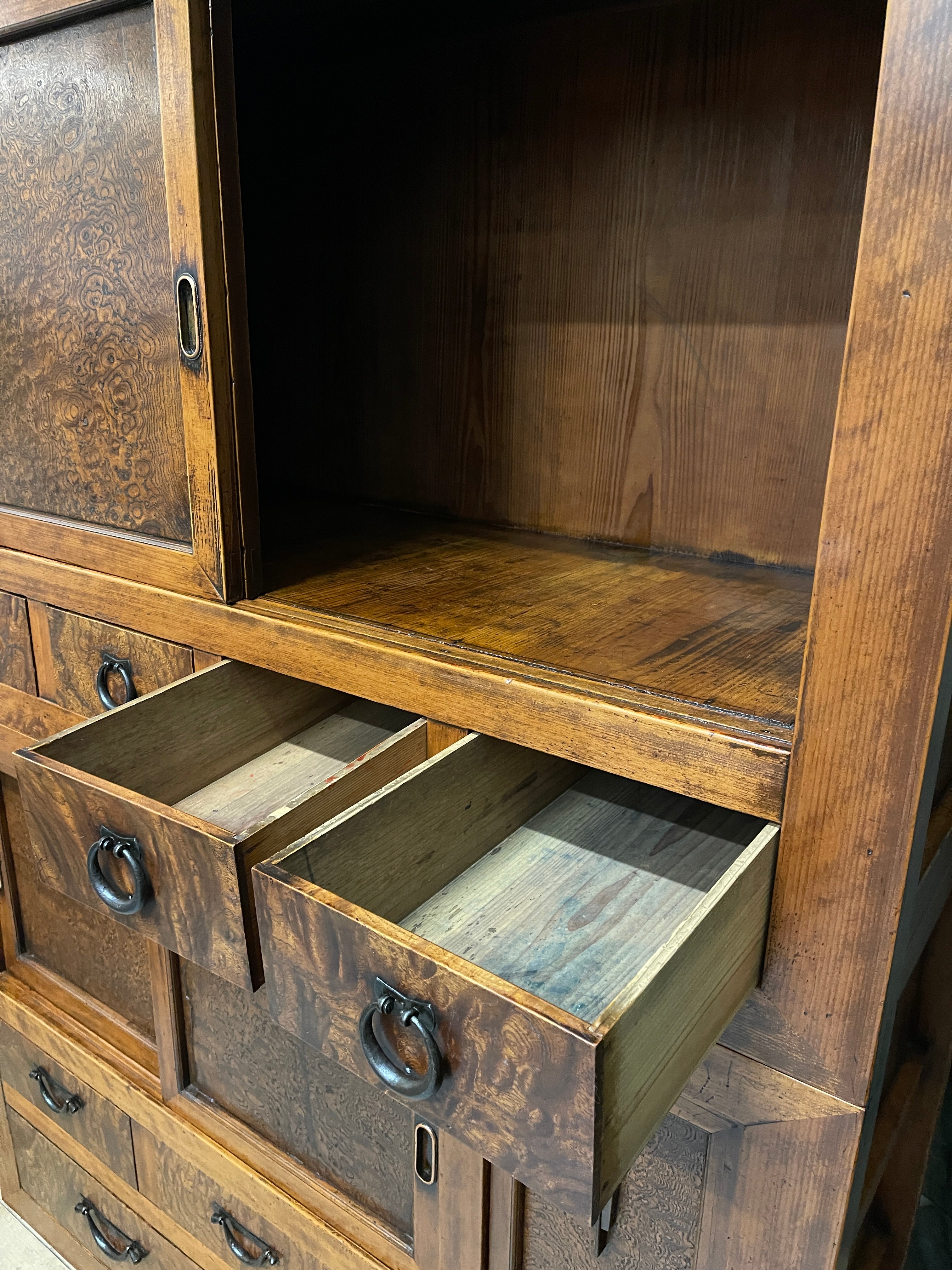 Japanese Mizuya, Kitchen Cabinet - Cedar, Cypress, Elm | Late Meiji
