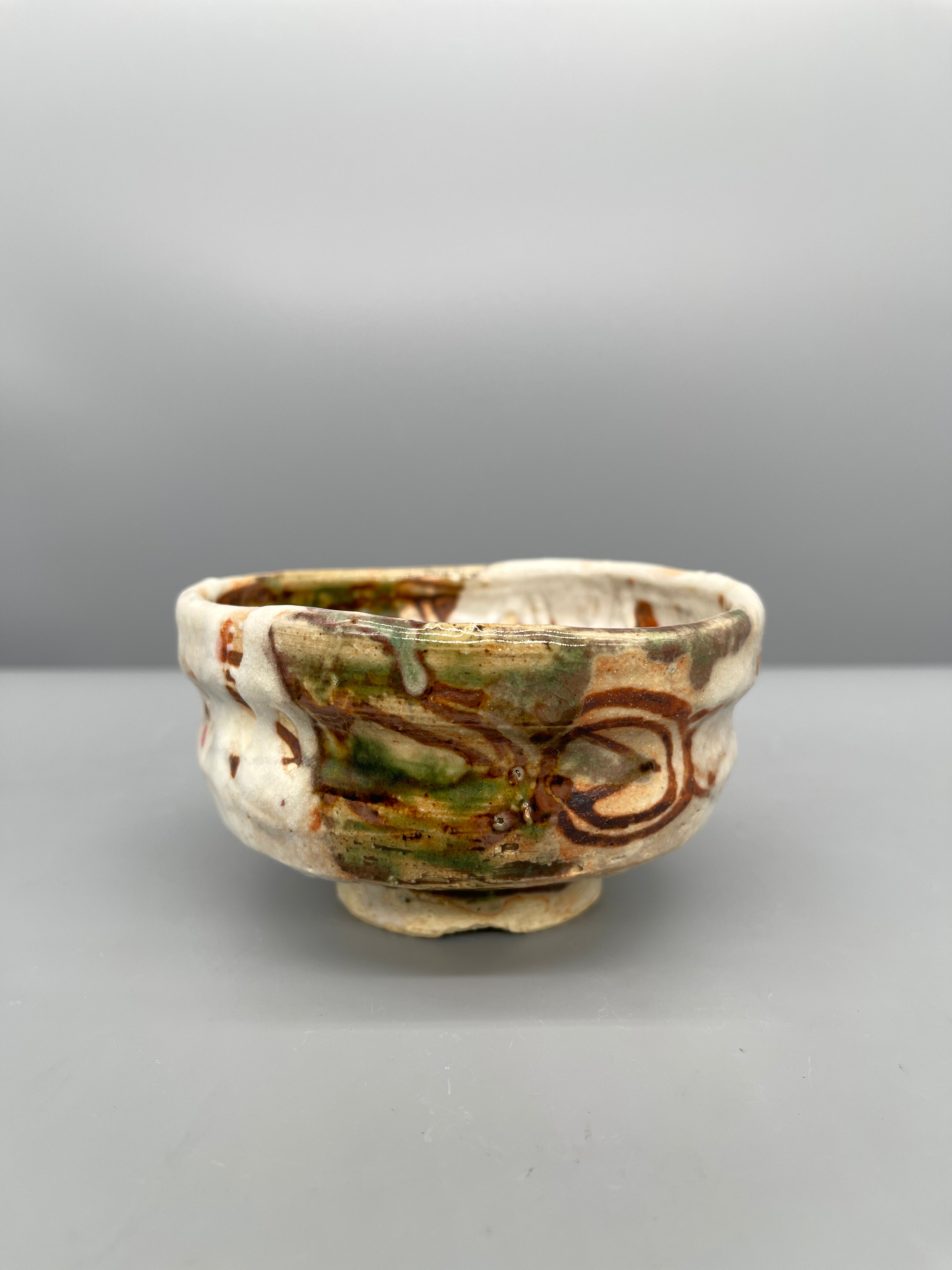 Japanese Chawan, Tea Bowl - Oribe Ware