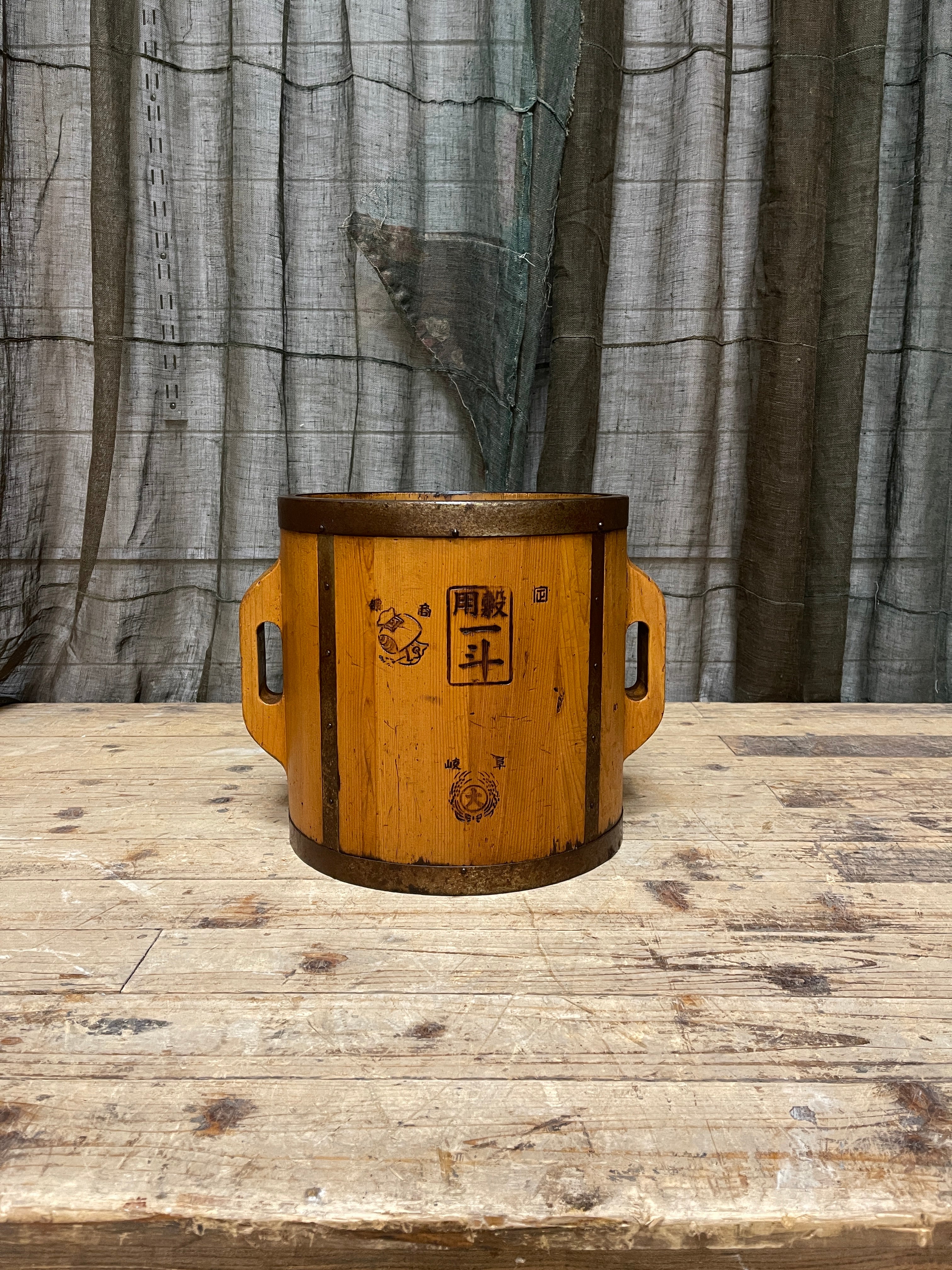 Tomasu, Antique Japanese Rice Measure Bucket