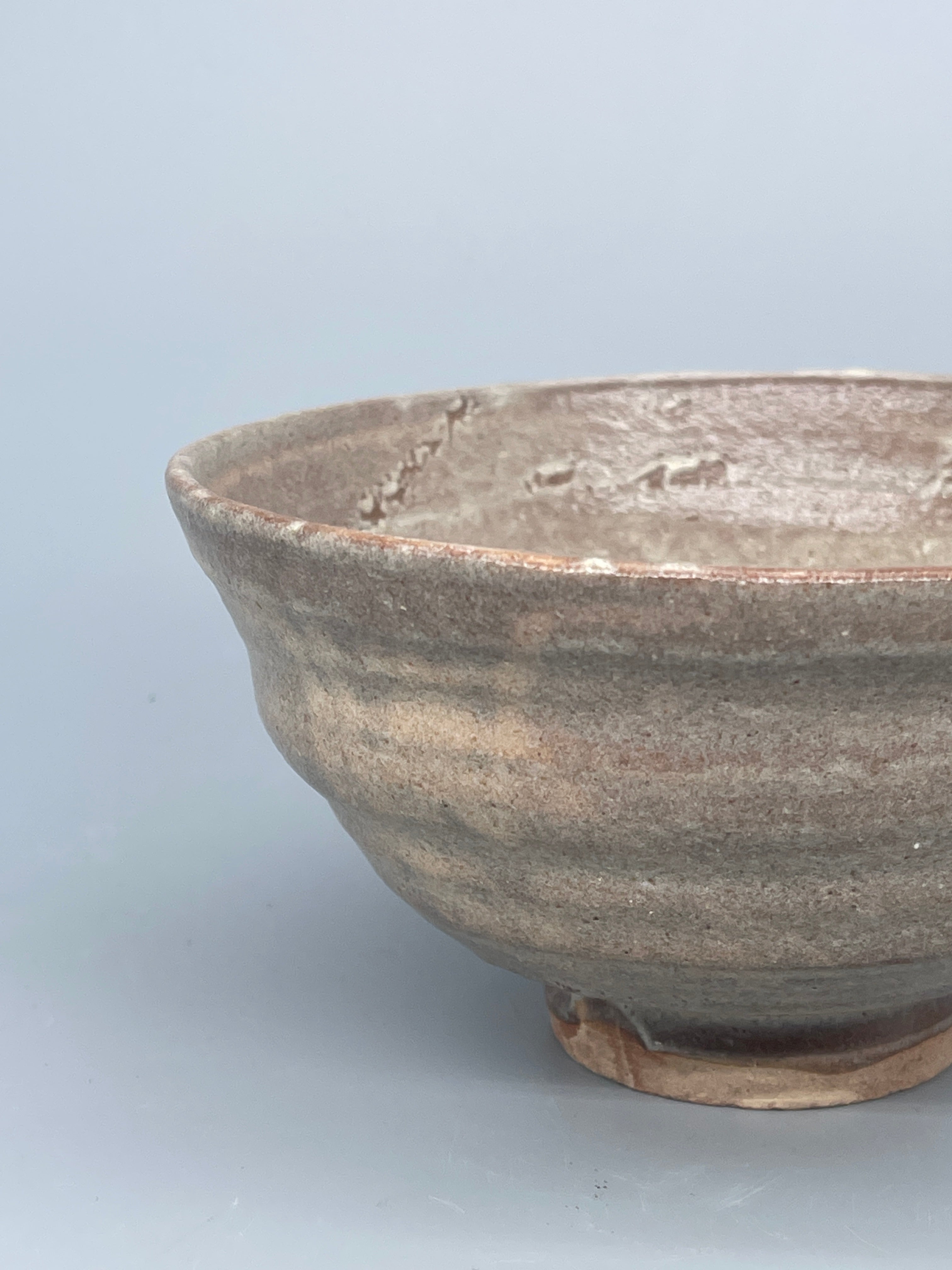 Vintage Japanese Matcha Bowl, Chawan - Brown, White Drip Glaze