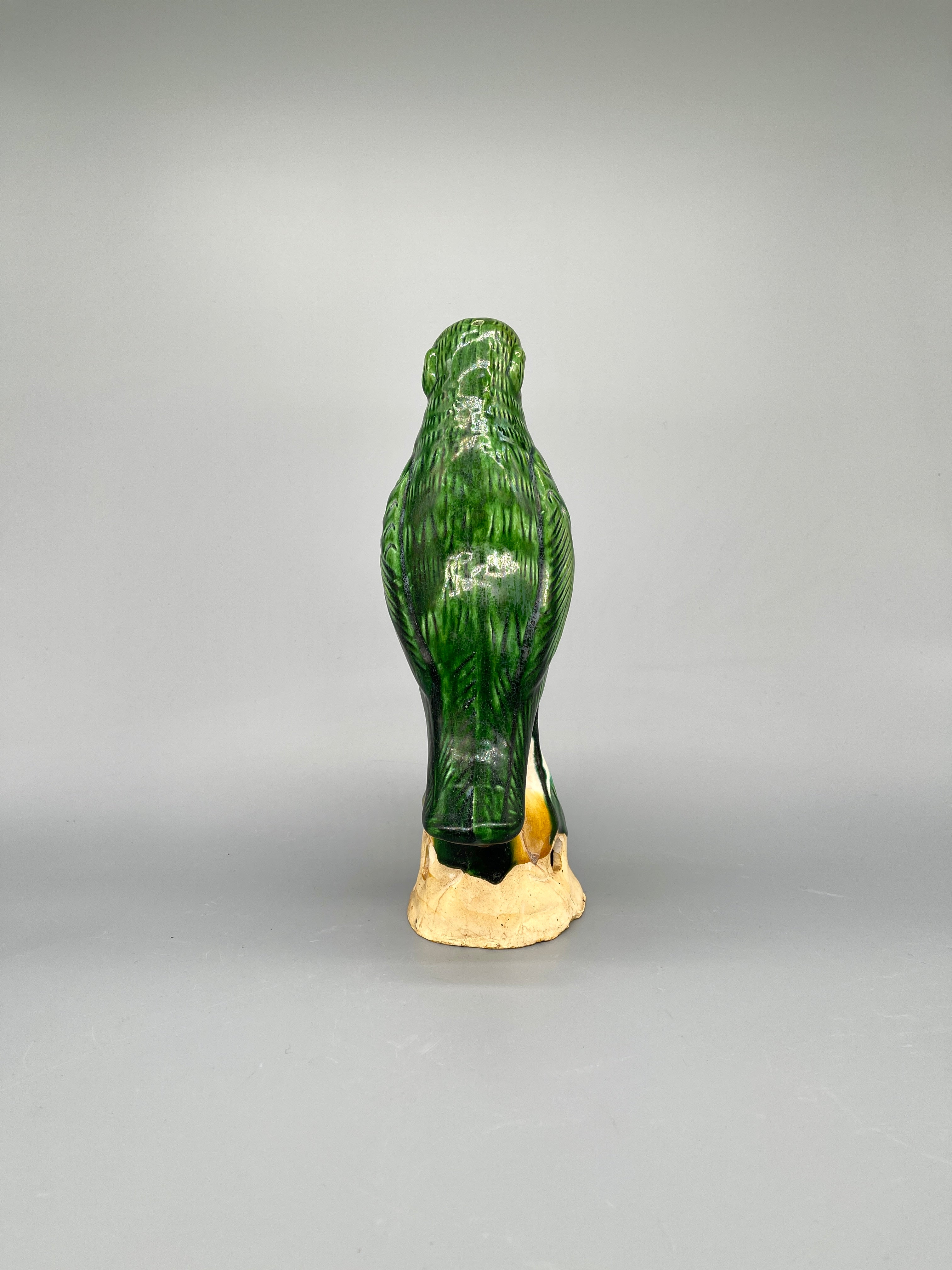 Chinese Green Ceramic Parrots