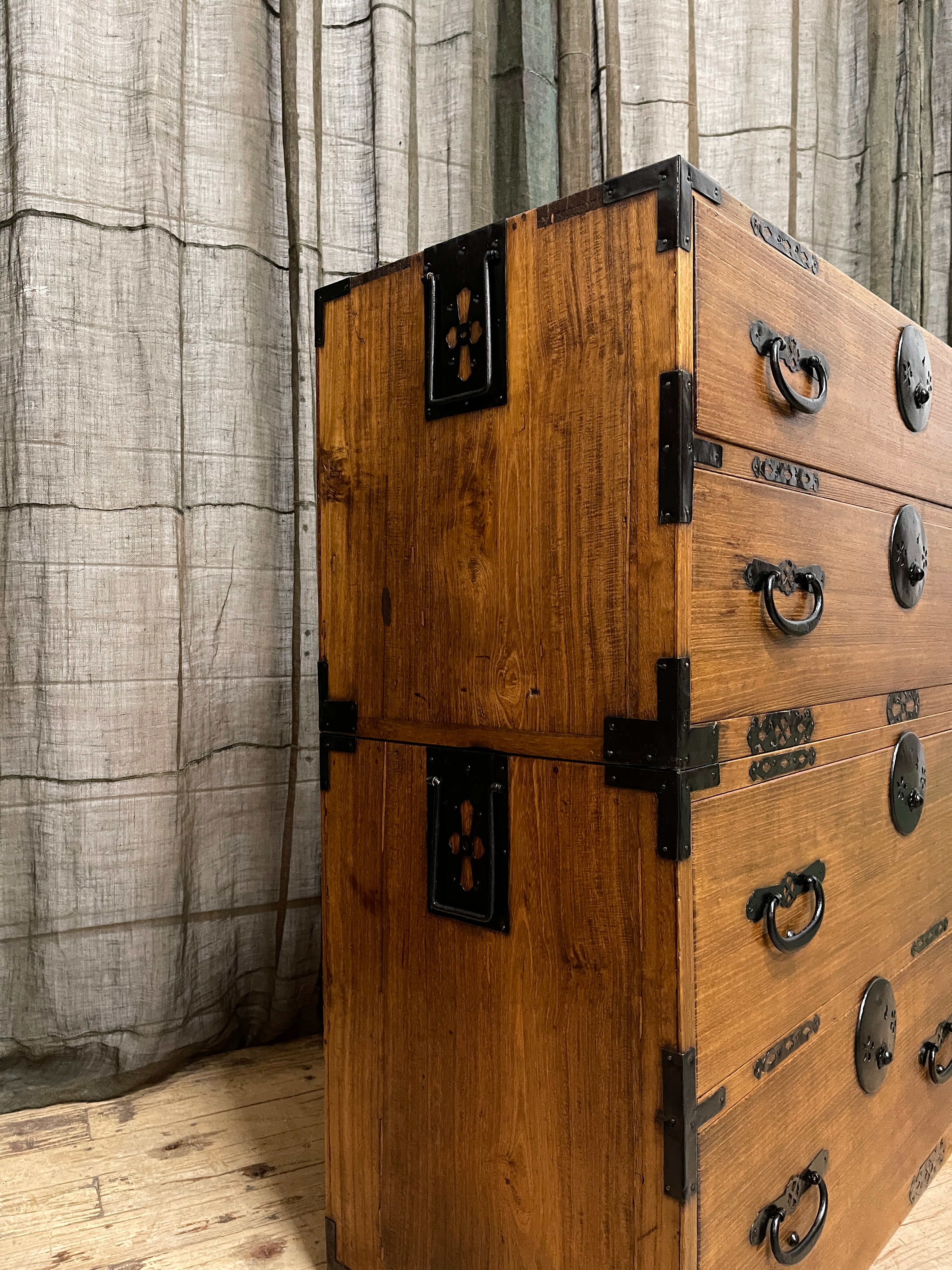 Vintage Japanese Two-Piece Isho Dansu, Clothing Chest - Paulownia | c.1920