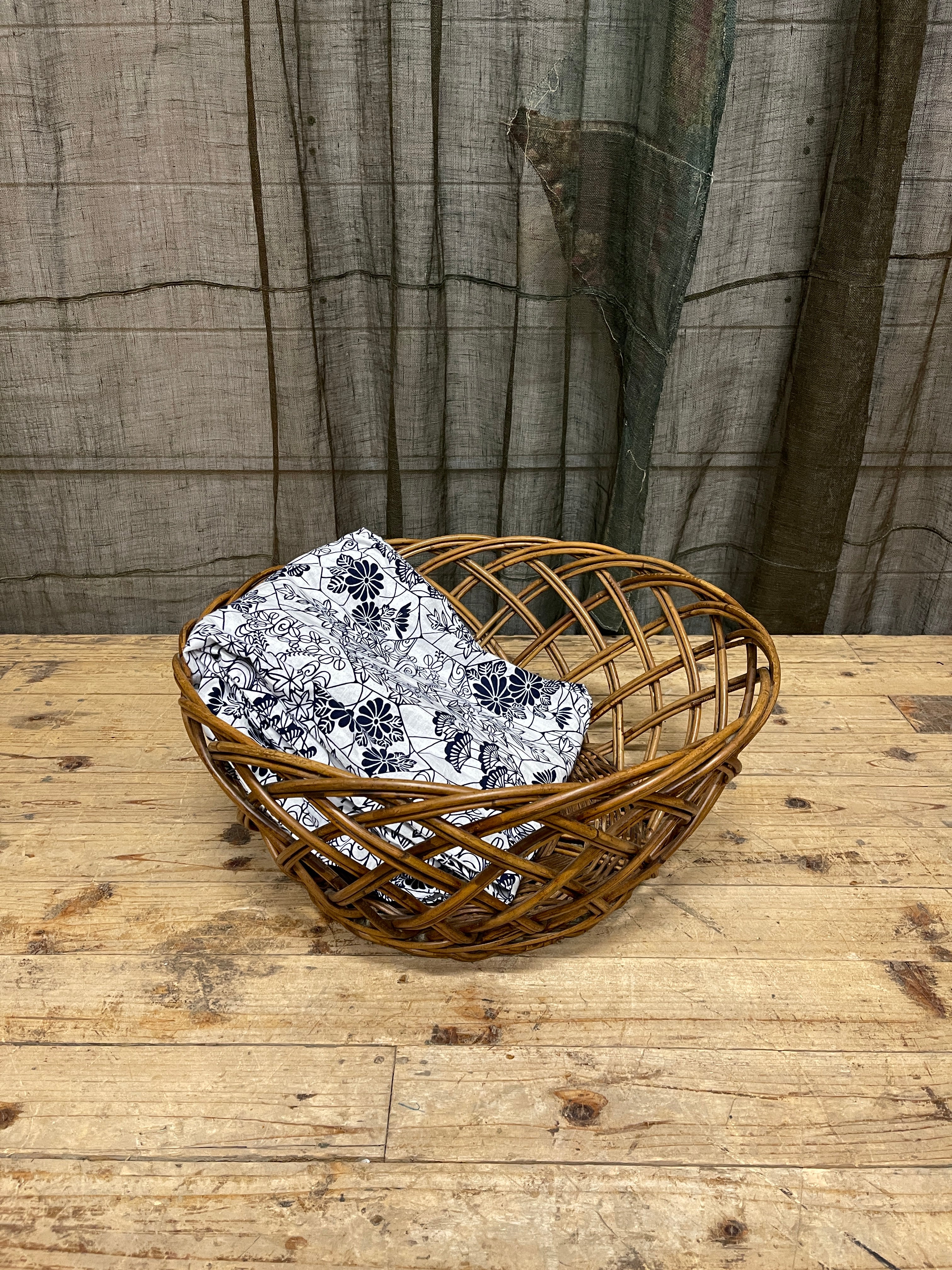 Vintage Japanese Sento  Basket - Rattan