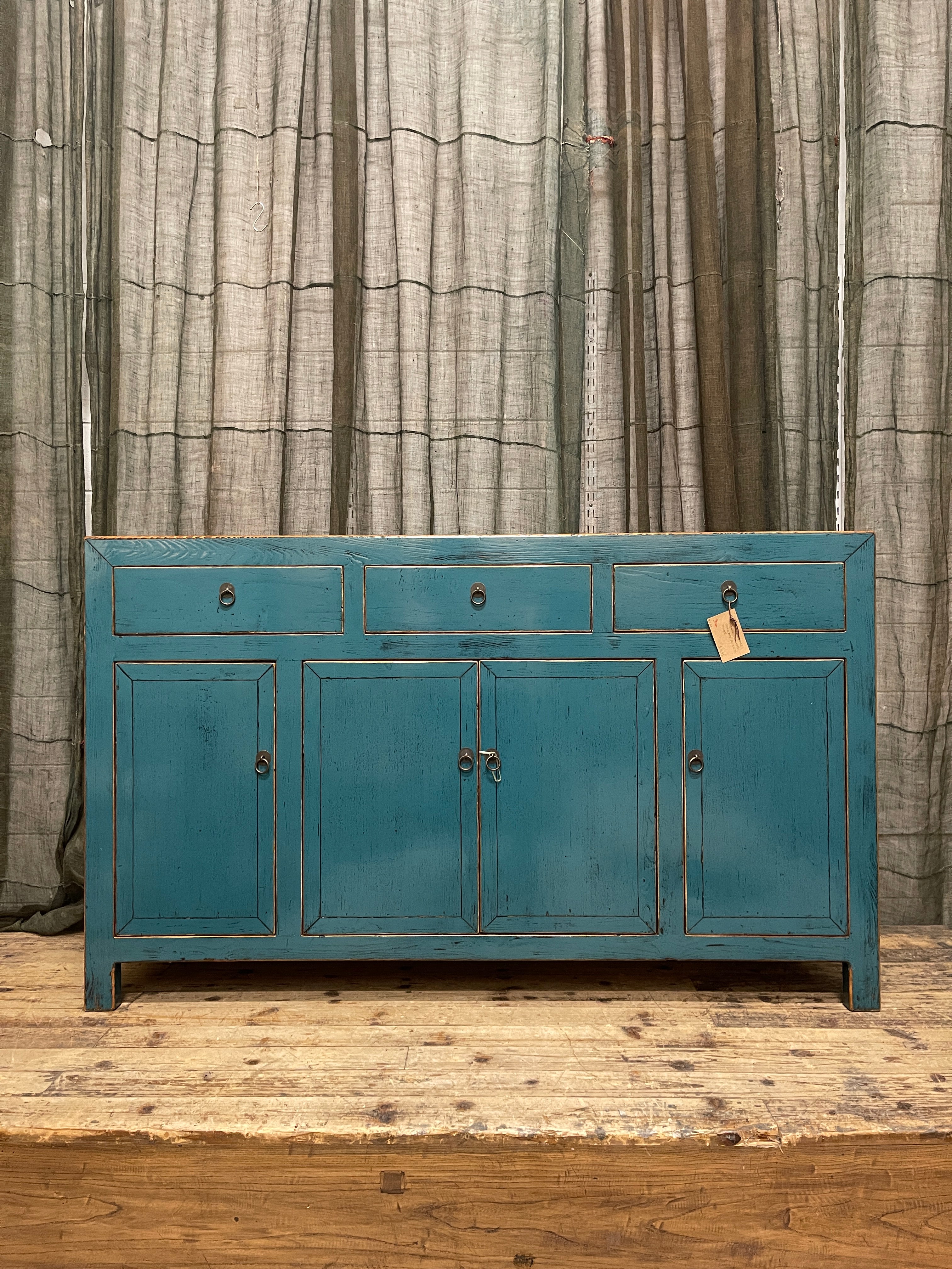 Chinese Sideboard with Blue Finish, Recycled Timber