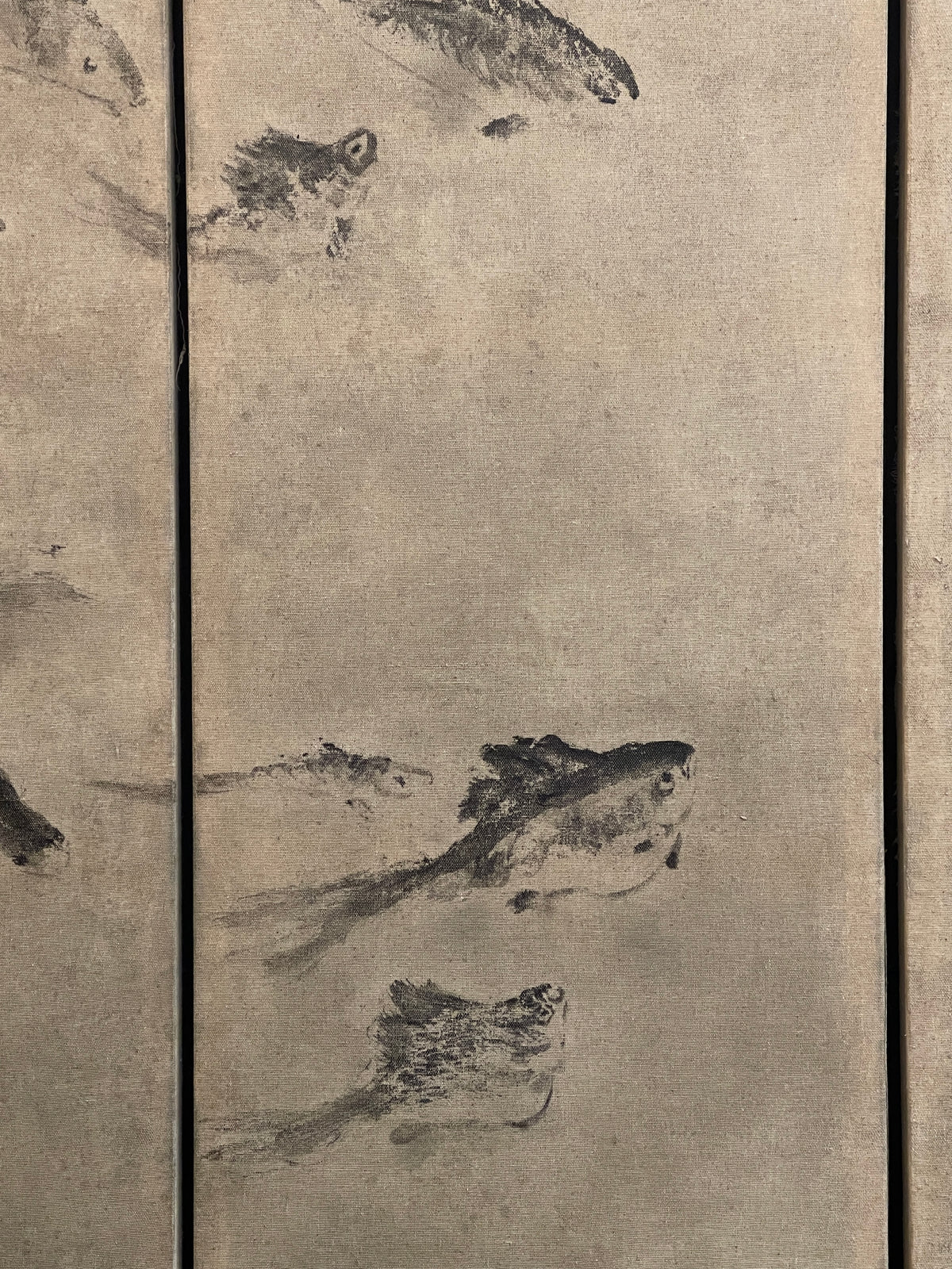 Chinese Three Panel Painting By Fan Wang