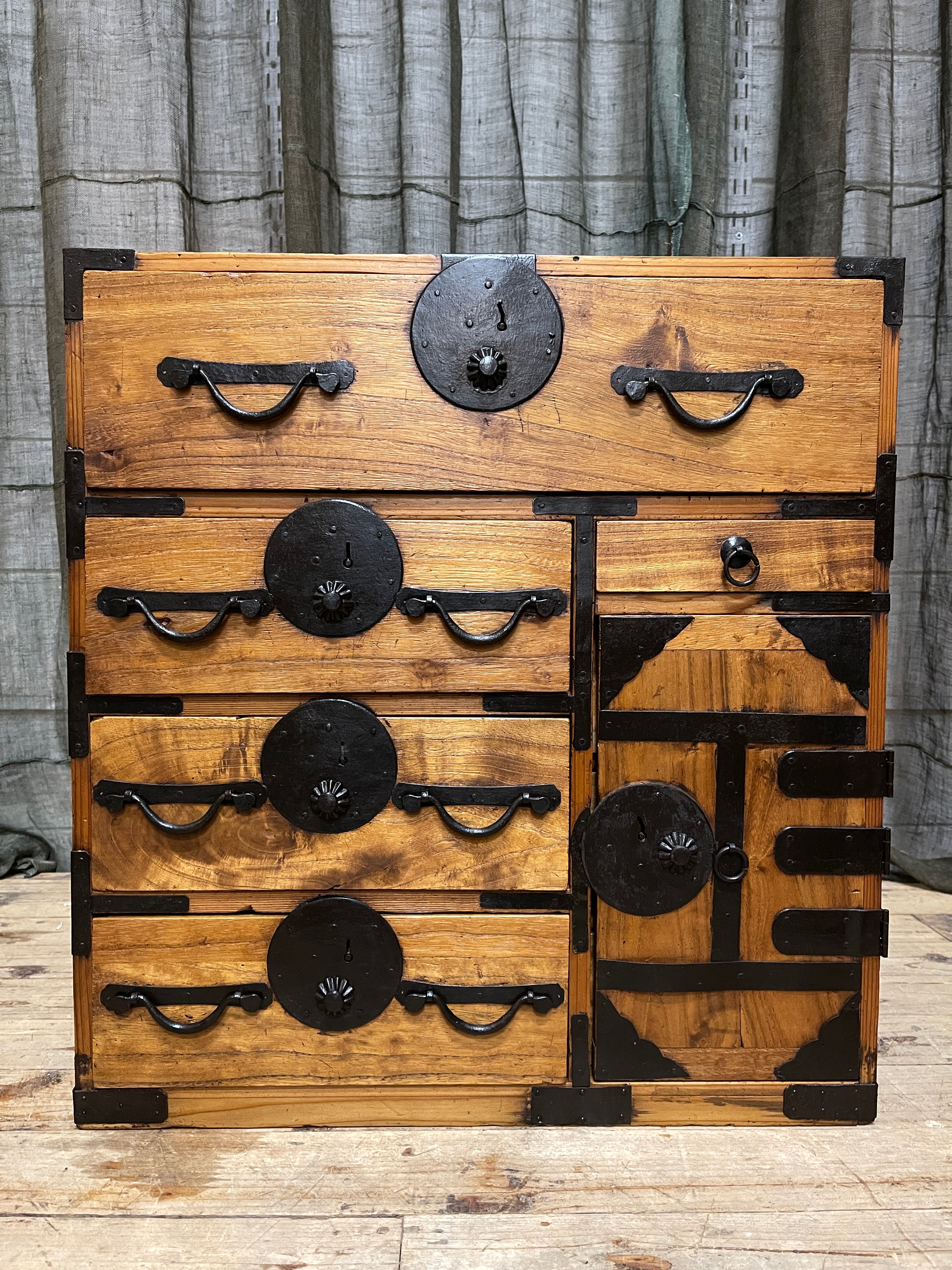 Ko Dansu, Japanese Side Cabinet - Paulownia & Cypress | Meiji