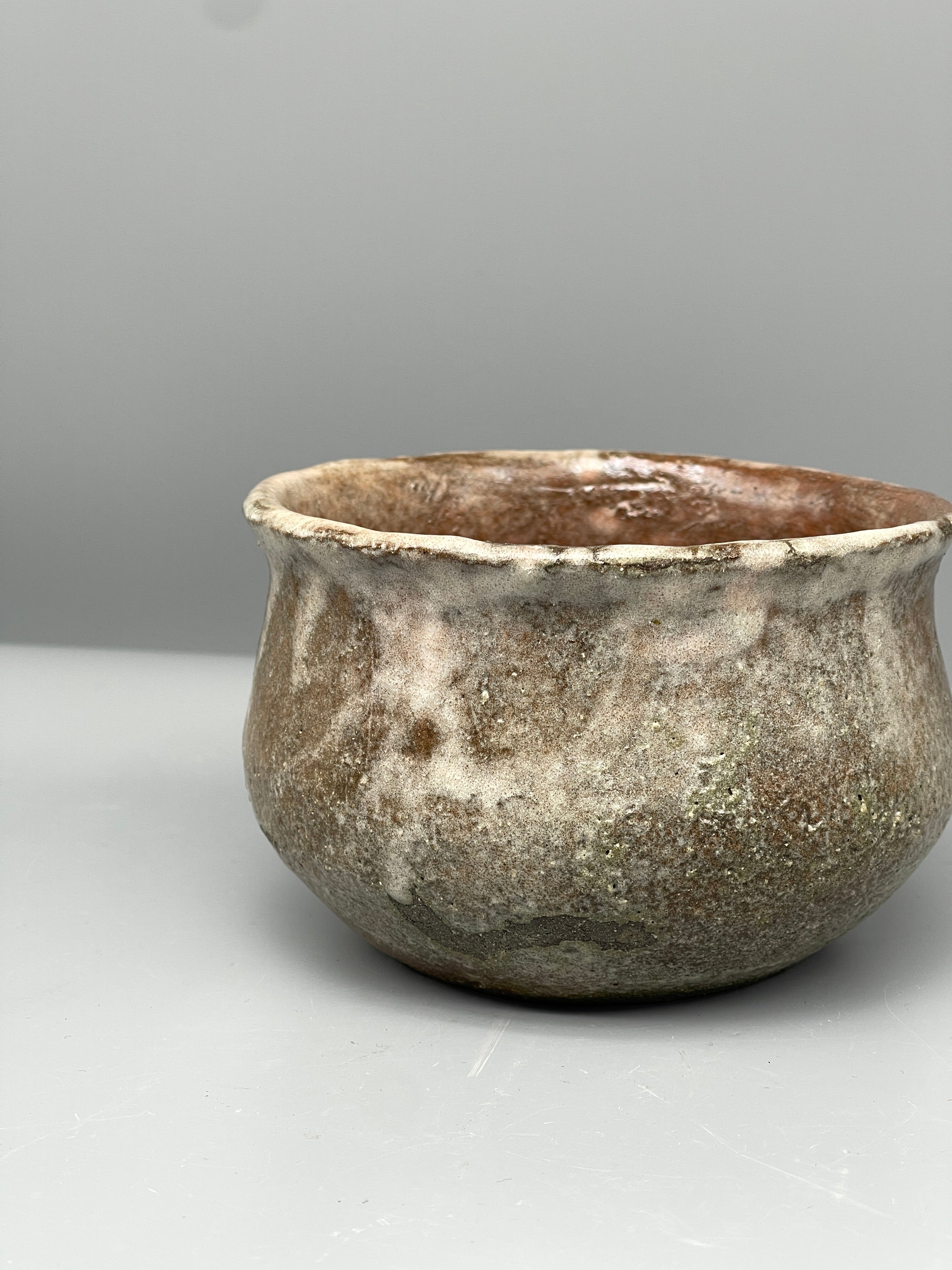 Vintage Japanese Chawan Tea Bowl - Stoneware, Pale Ash Glaze