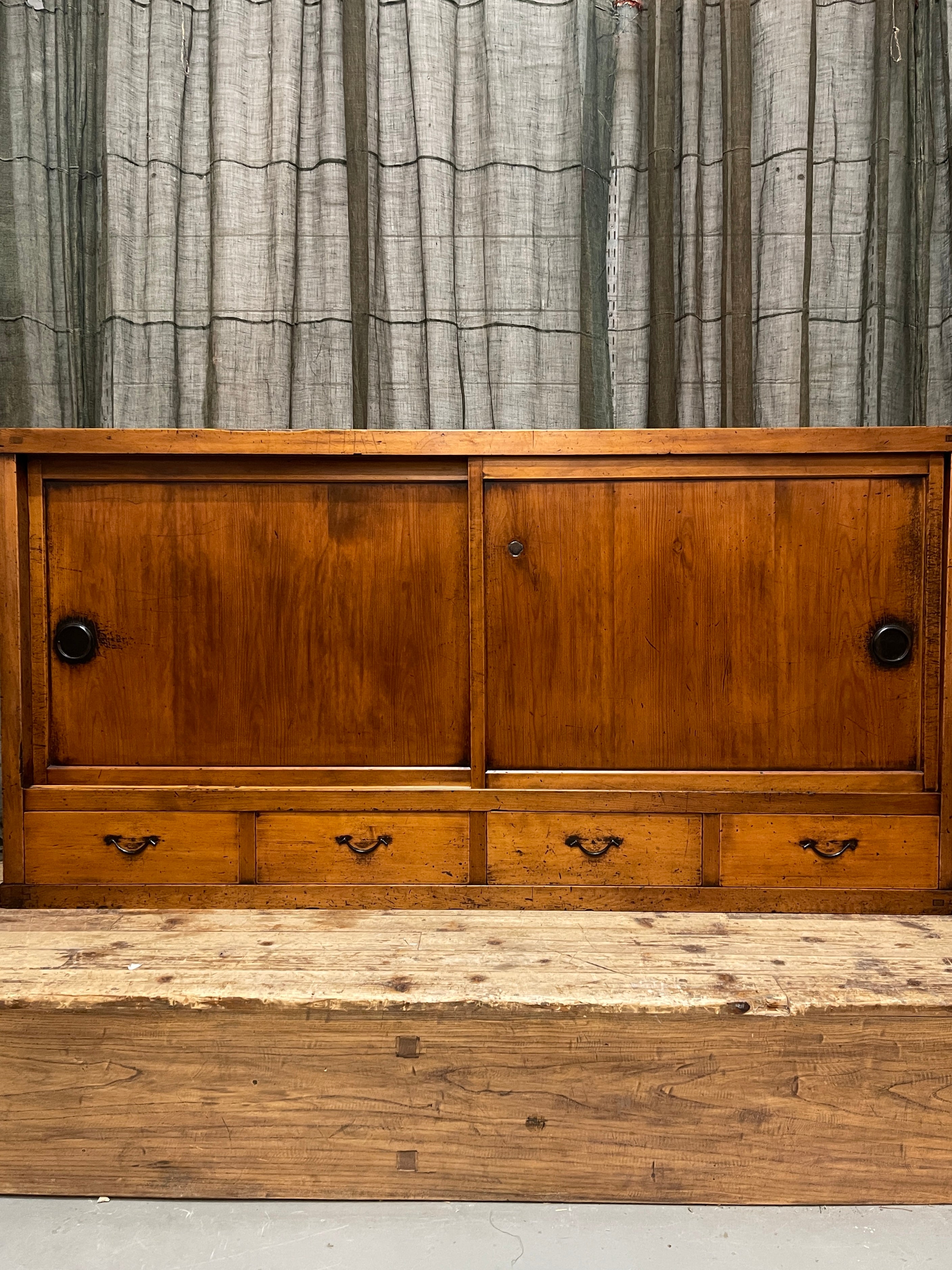 Antique Japanese Sideboard - Cedar | Meiji