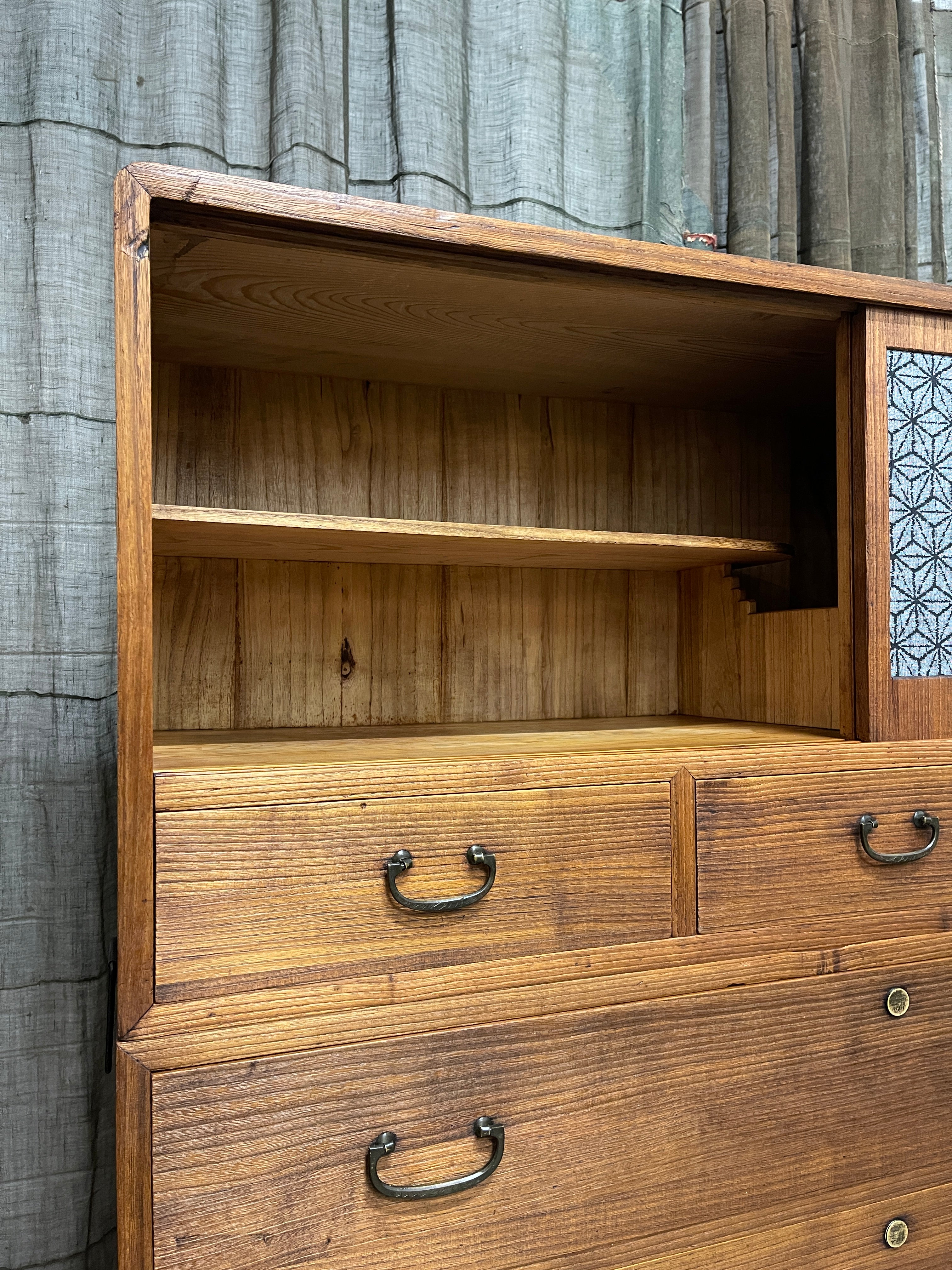 Japanese Three-Piece Kimono Chest of Drawers - Paulownia & Cypress | Midcentury