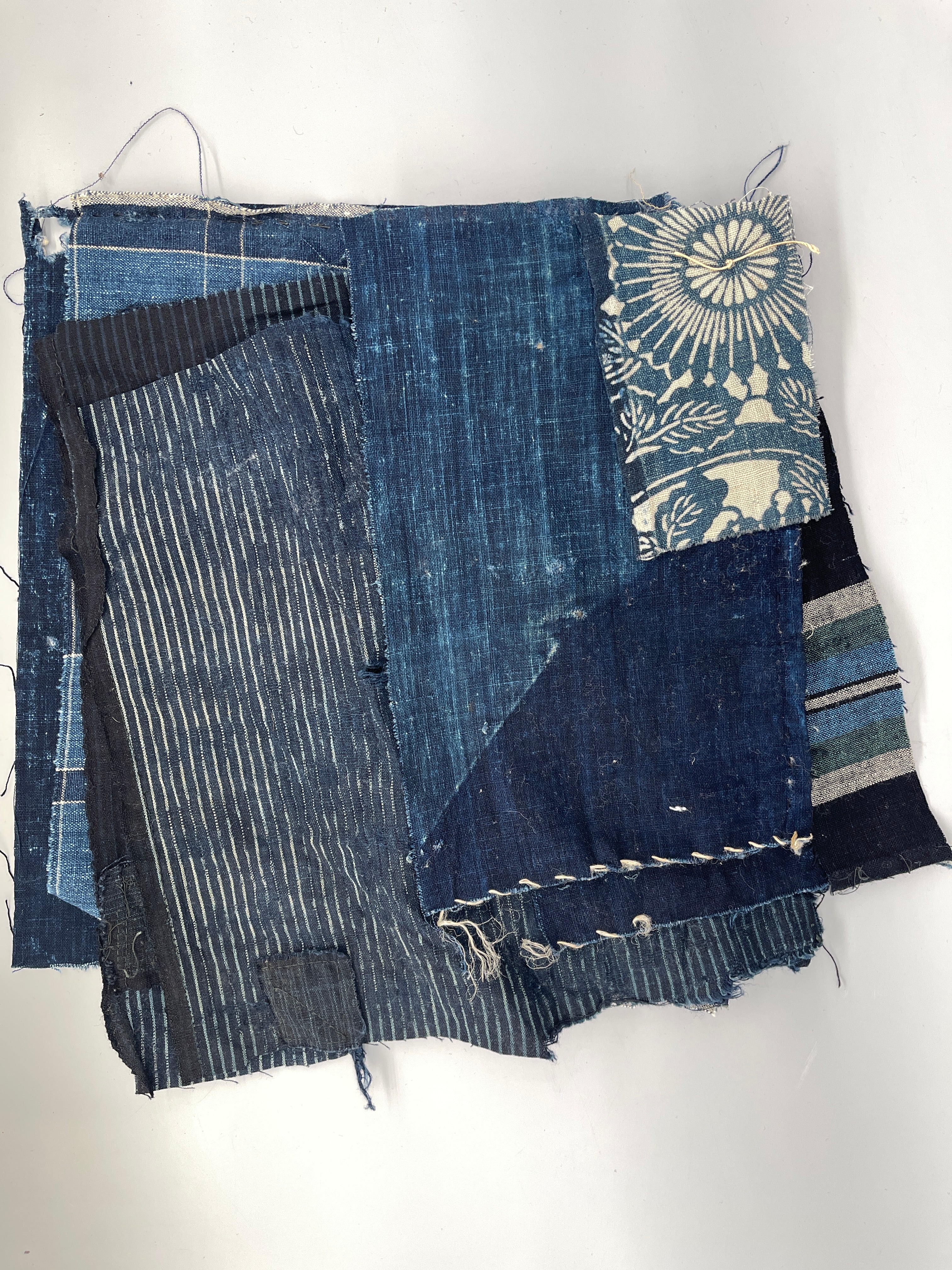 Vintage Japanese Indigo Boro Fabric Bundle