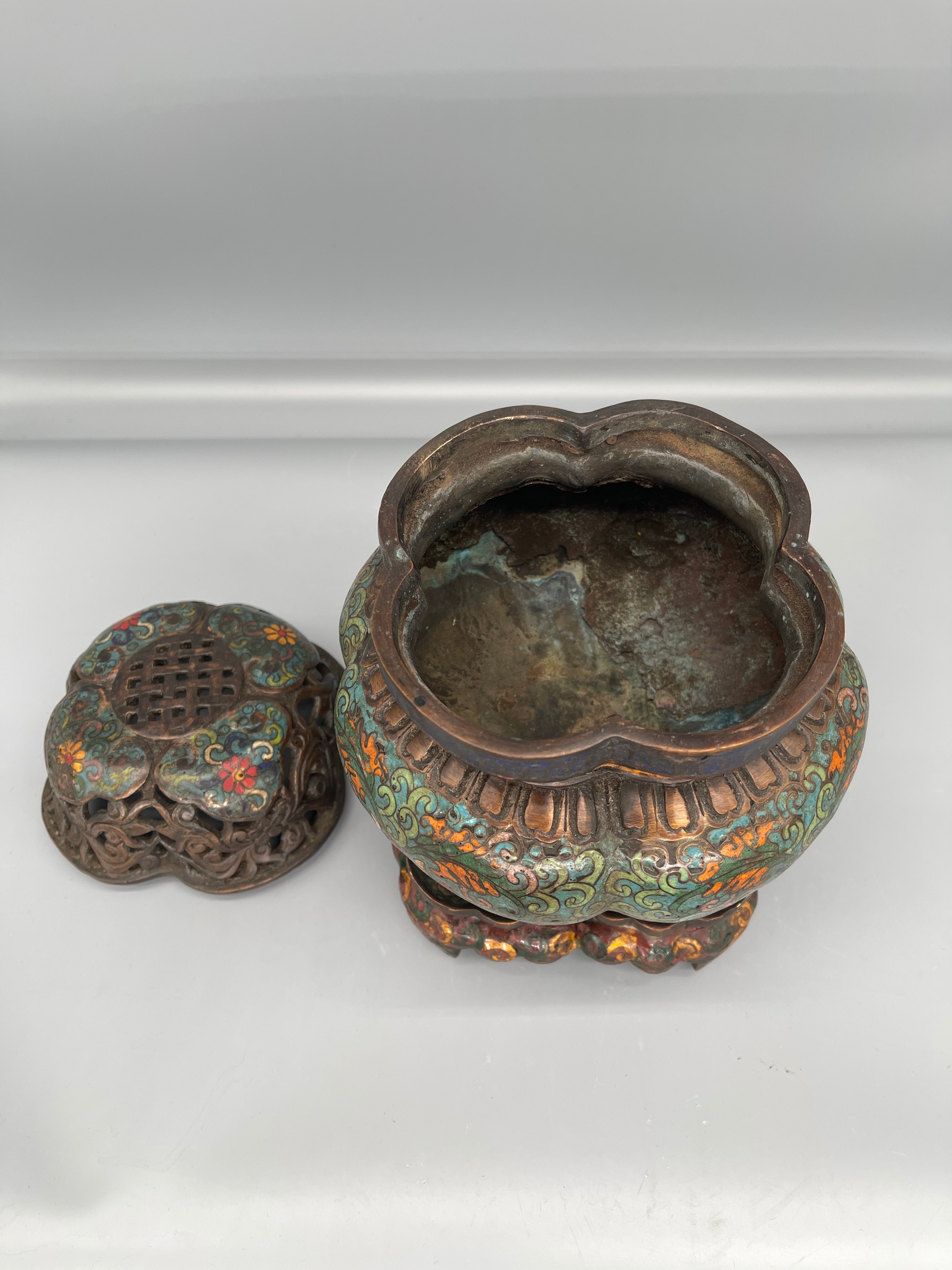 Vintage Chinese Cloisonne Incense Burner